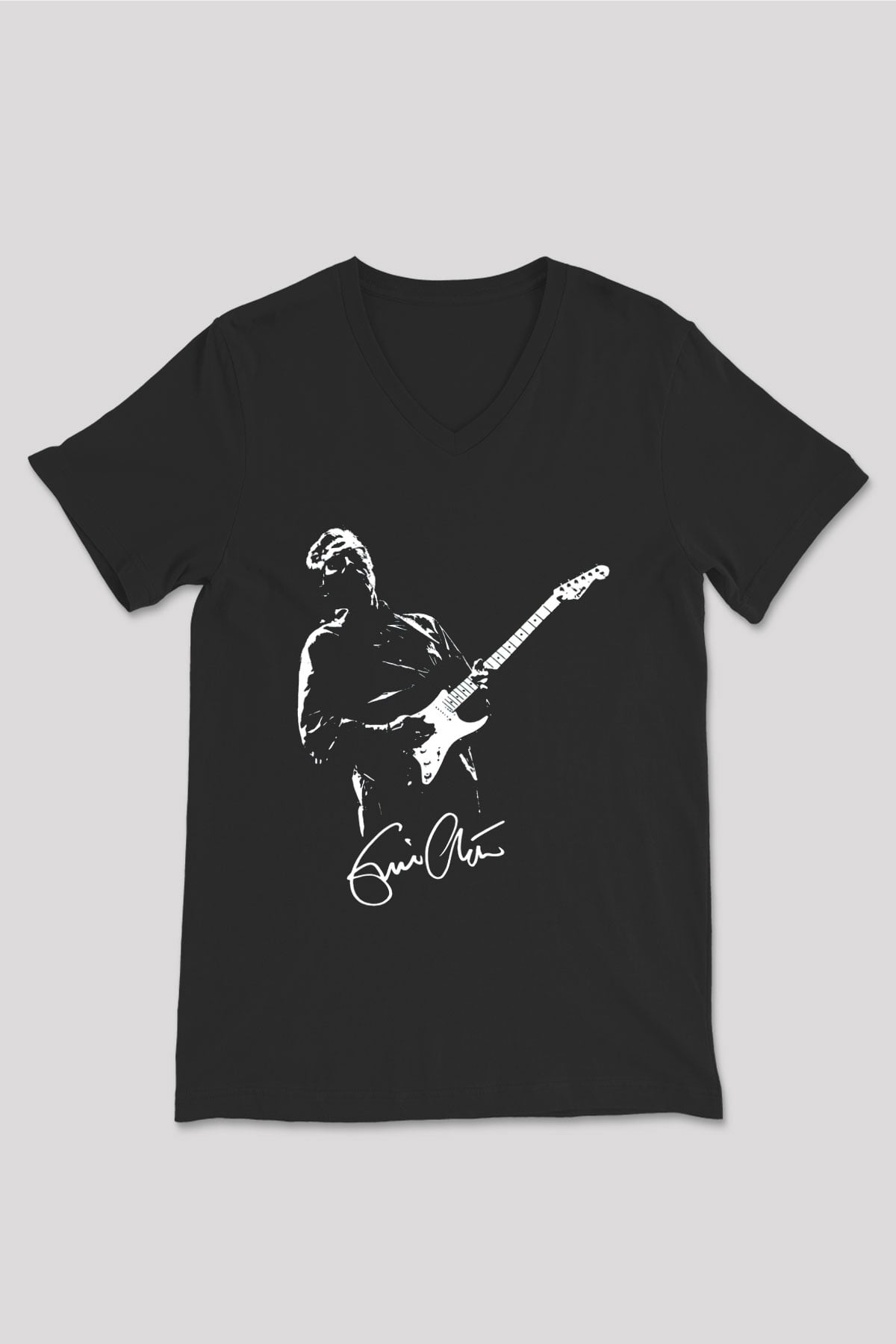Eric Clapton Siyah Unisex V Yaka Tişört