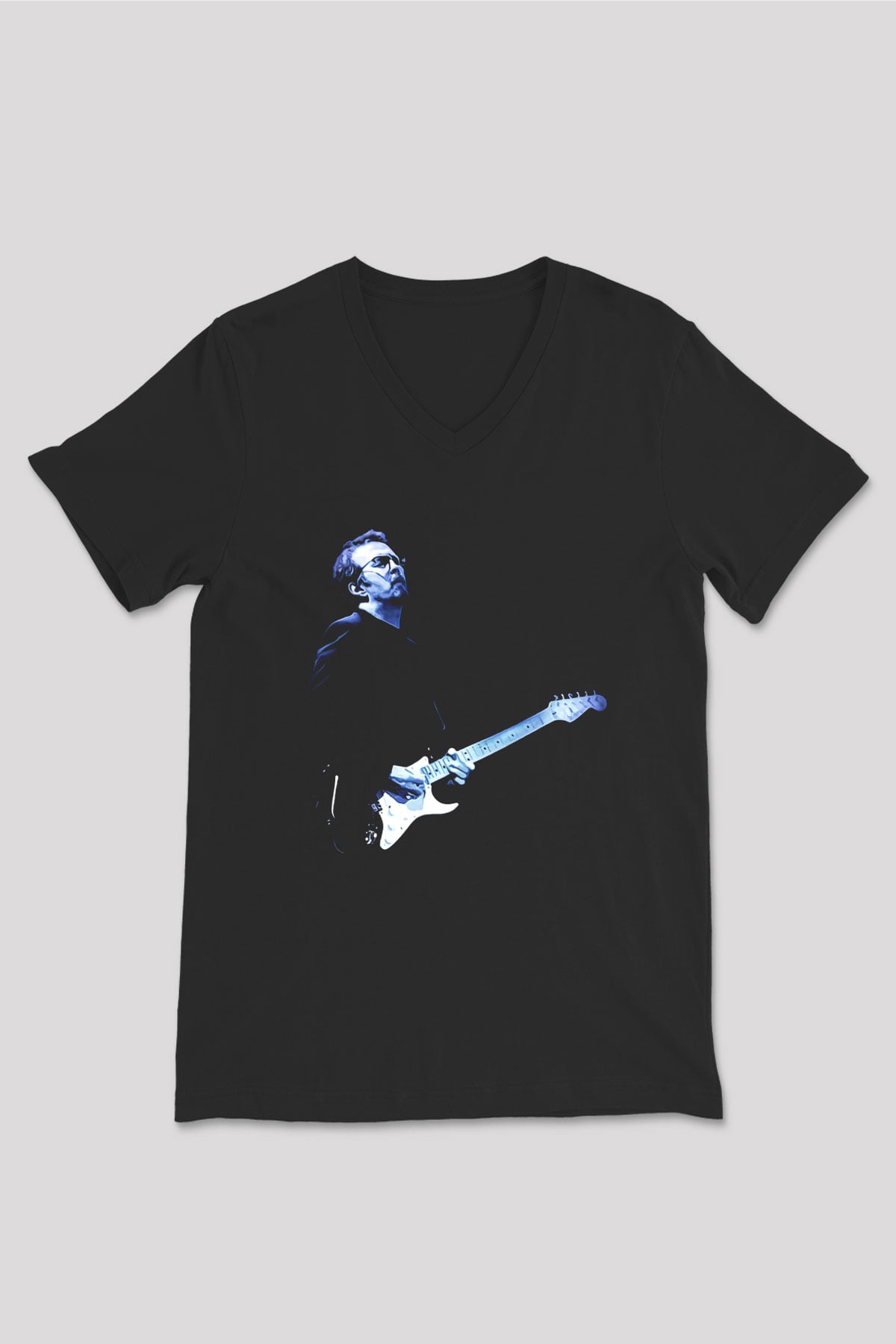 Eric Clapton Siyah Unisex V Yaka Tişört T-Shirt