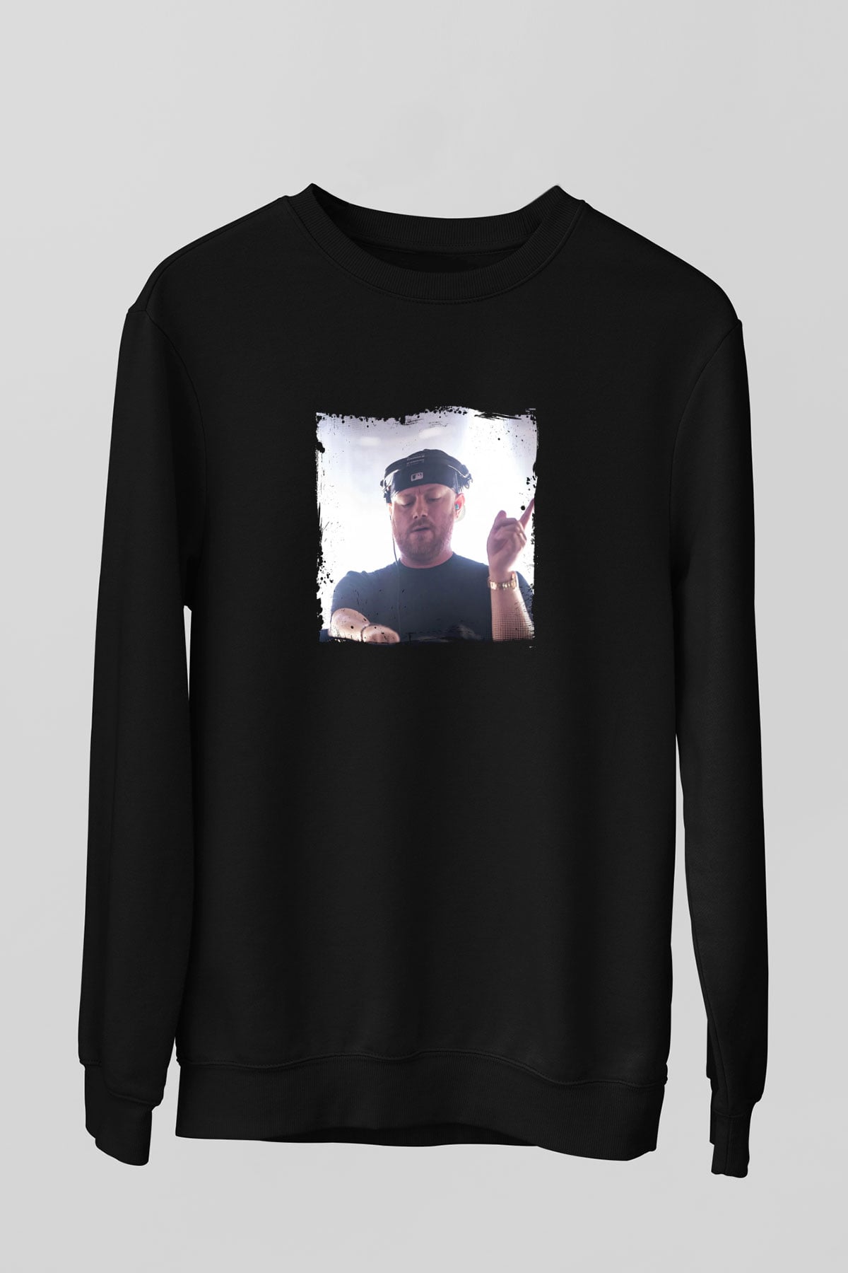 Eric Prydz Baskılı Unisex Siyah Sweatshirt