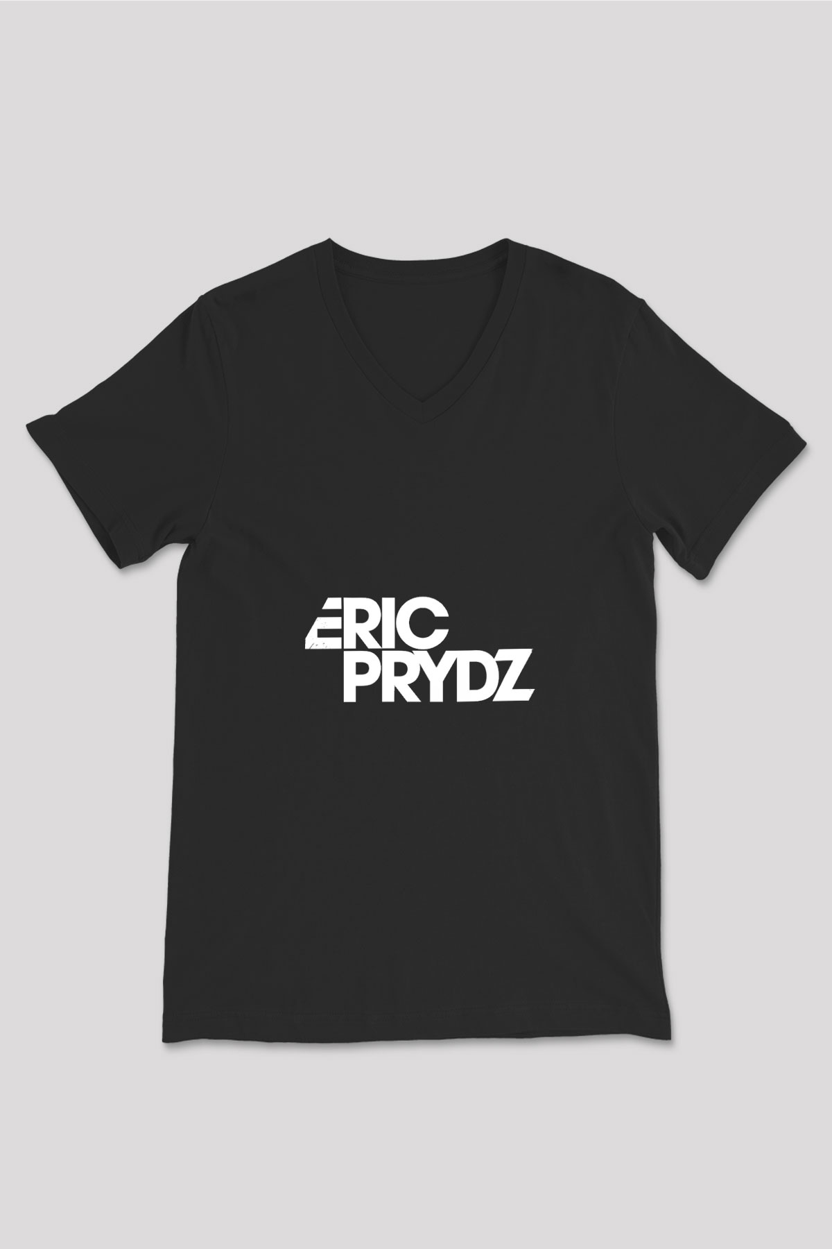 Eric Prydz Baskılı Unisex Siyah V Yaka Tişört