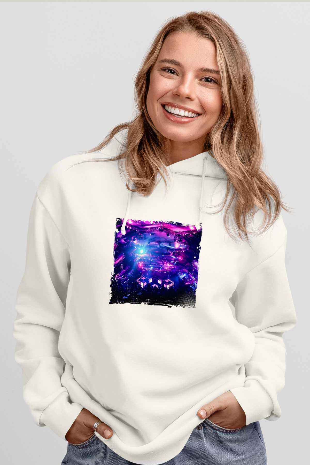 Eric PrydzBaskılı Beyaz Hoodie