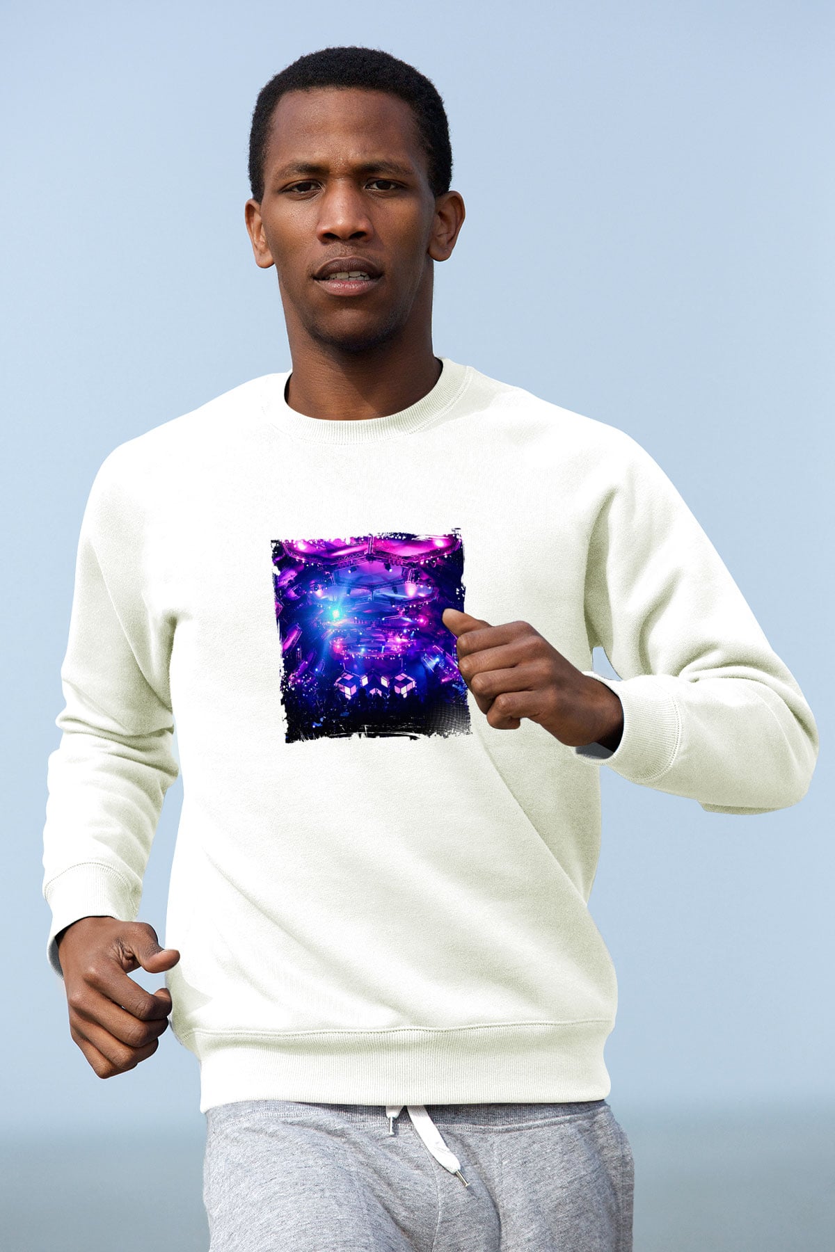 Eric PrydzBaskılı Beyaz Sweatshirt