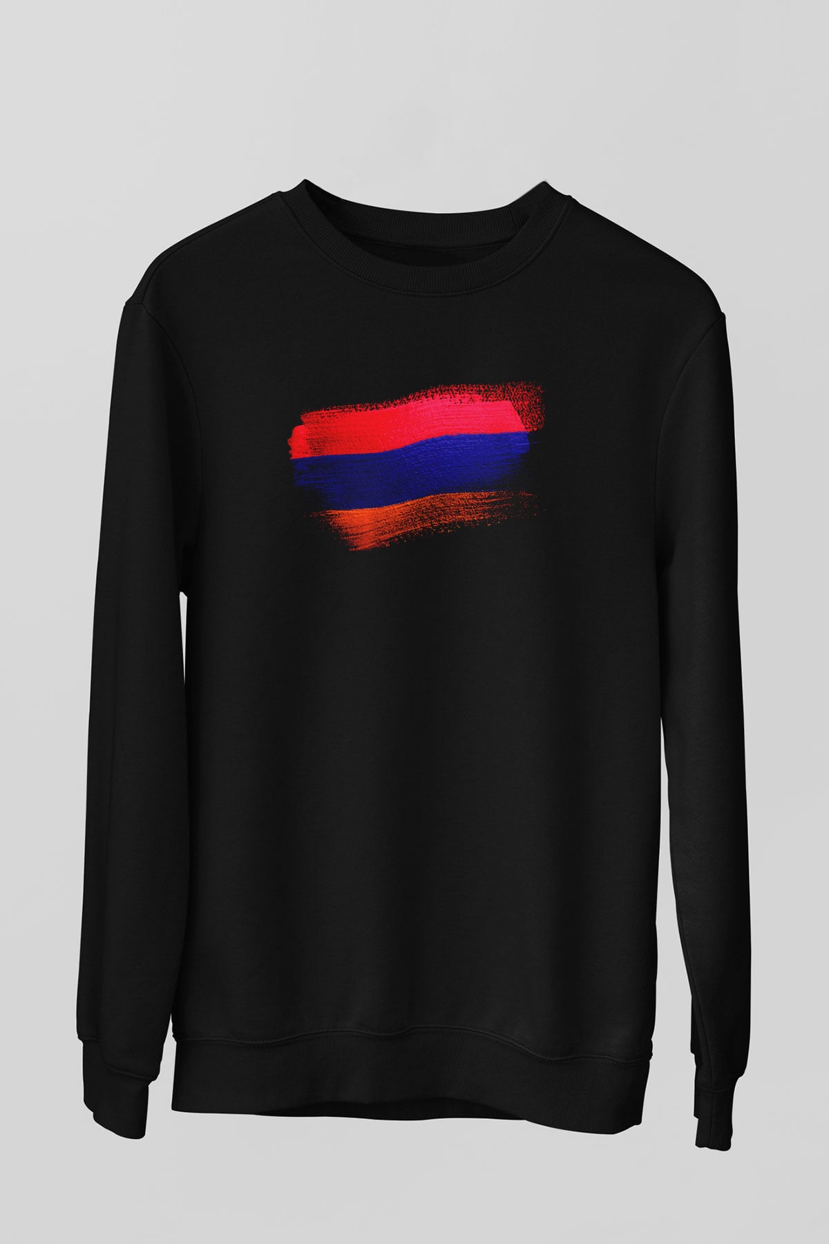Ermenistan - Armenia Bayrağı Baskılı Unisex Siyah Sweatshirt