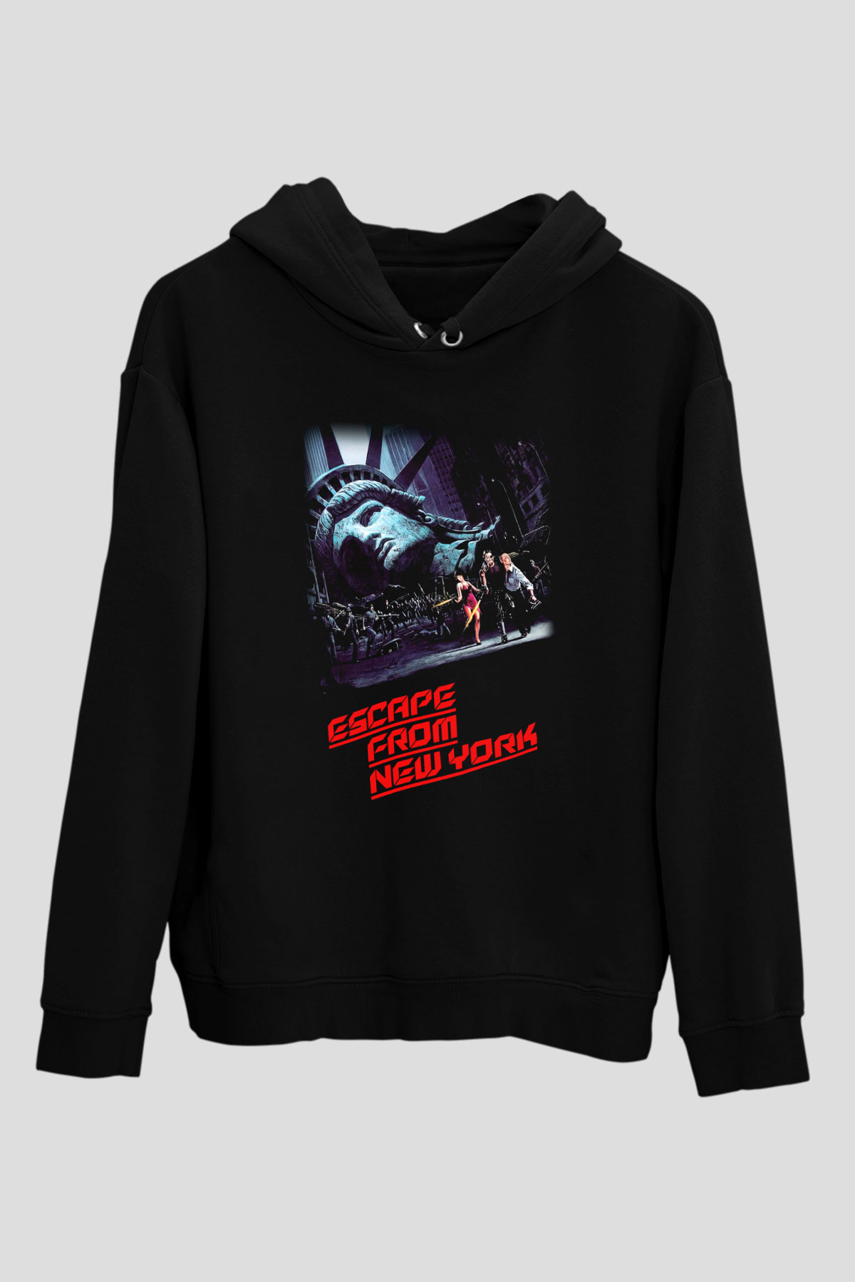 Escape from New York Siyah Unisex Kapüşonlu Sweatshirt