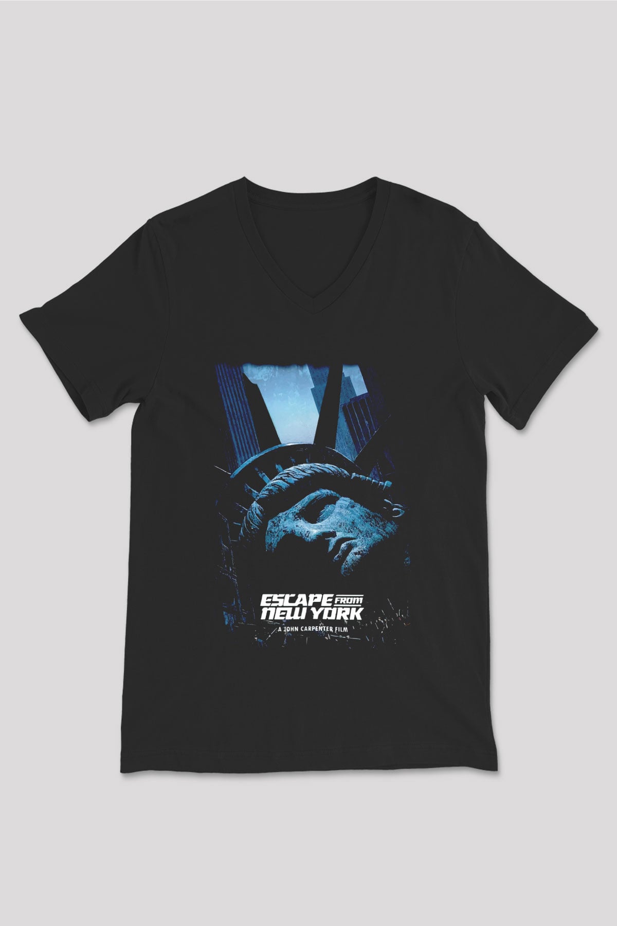Escape from New York Siyah Unisex  V Yaka Tişört