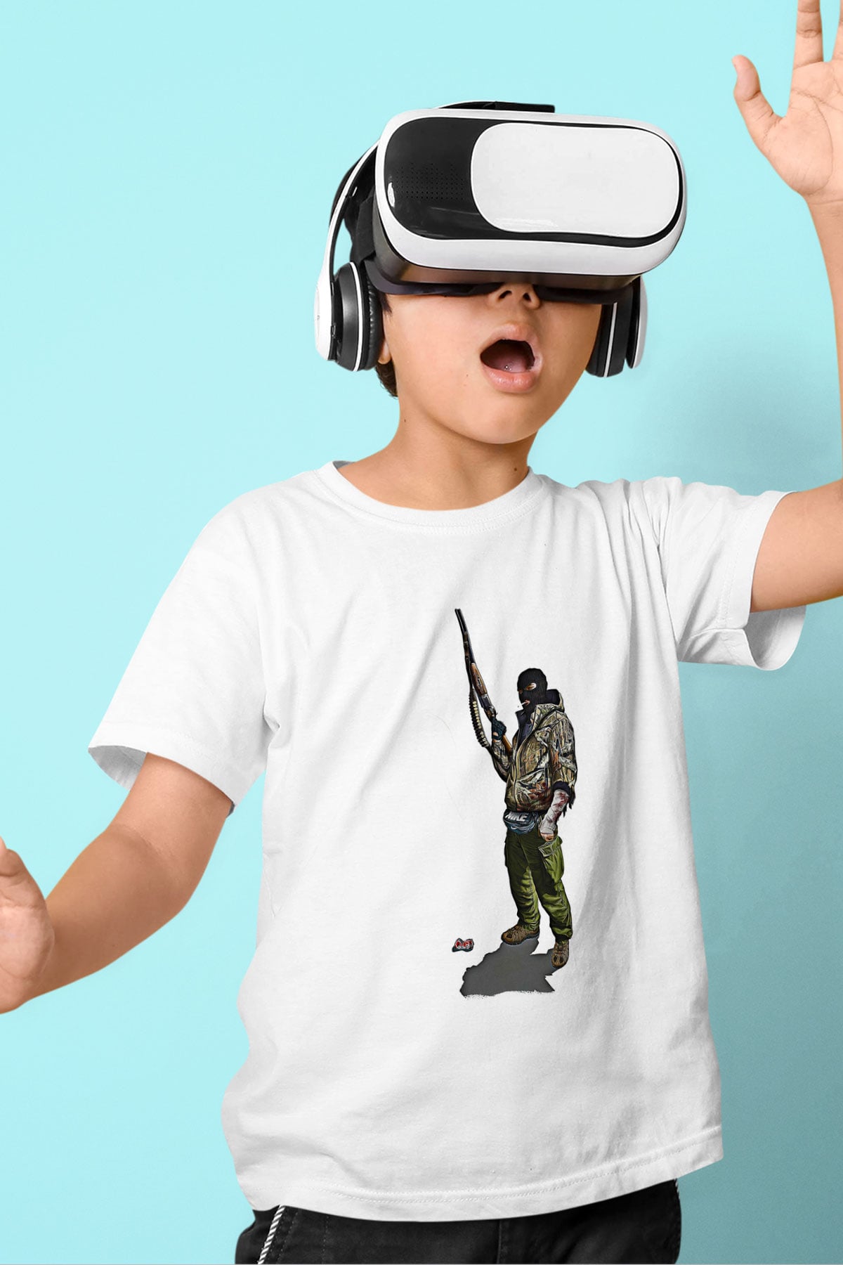 Escape From Tarkov Baskılı Beyaz Unisex Beyaz Çocuk Tişört - Tshirt