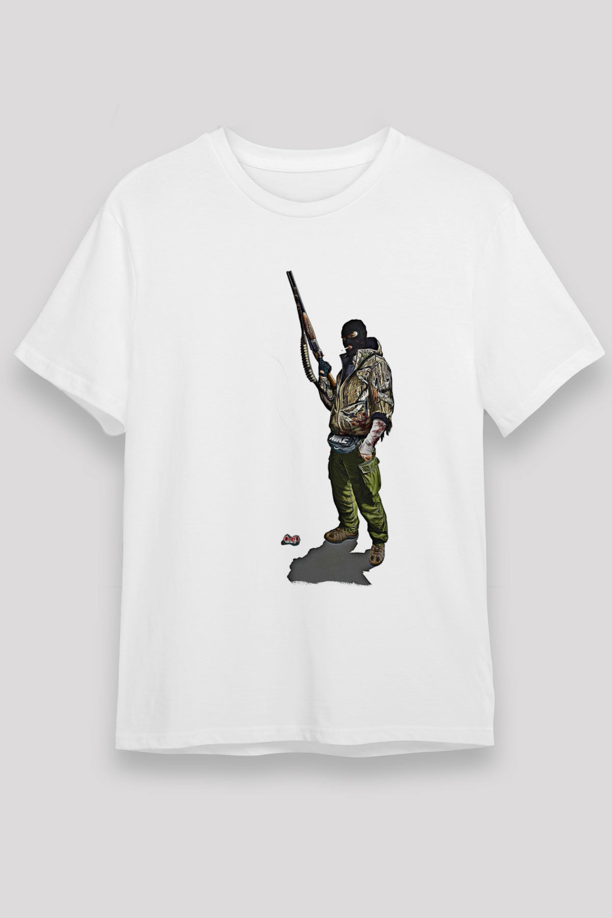 Escape From Tarkov Baskılı Unisex Beyaz Tişört - Tshirt