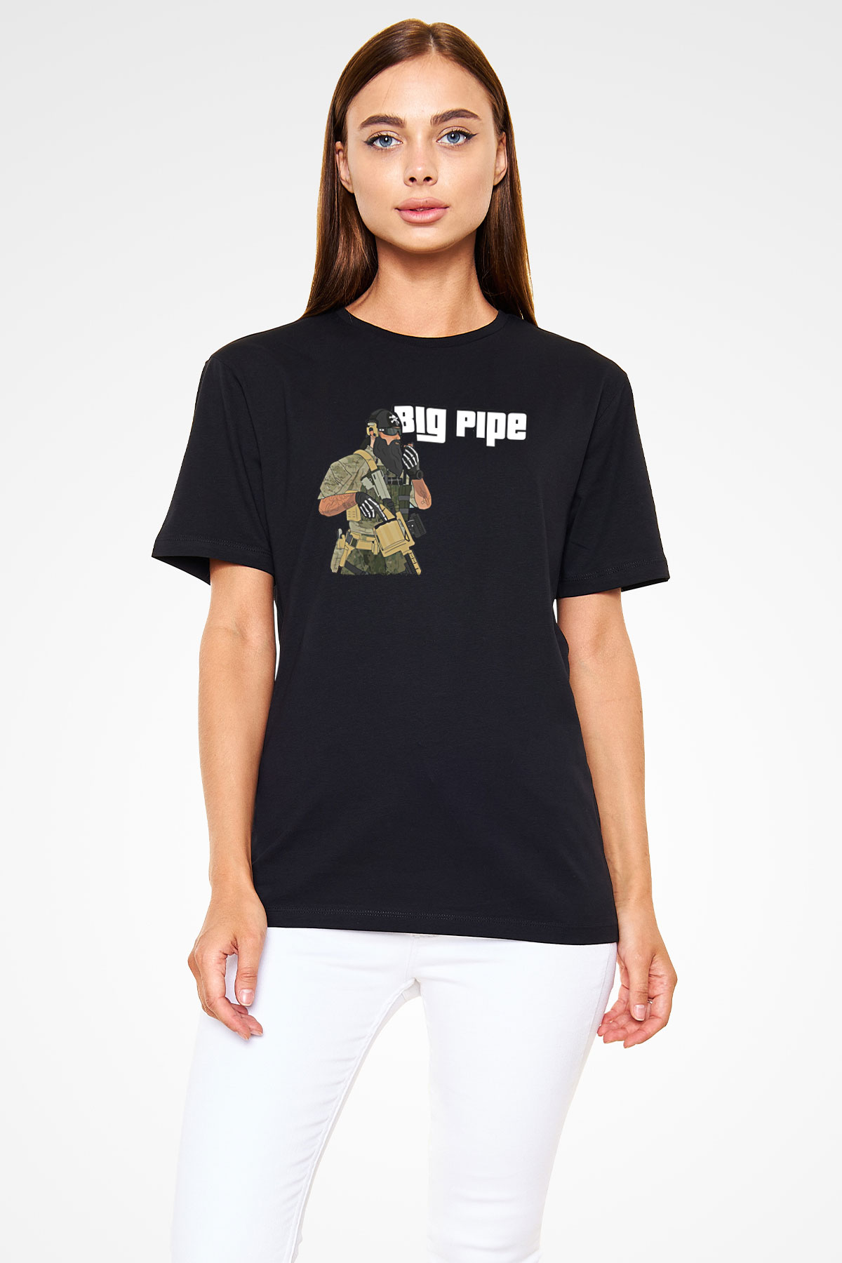 Escape From Tarkov Baskılı Unisex Siyah Tişört - Tshirt