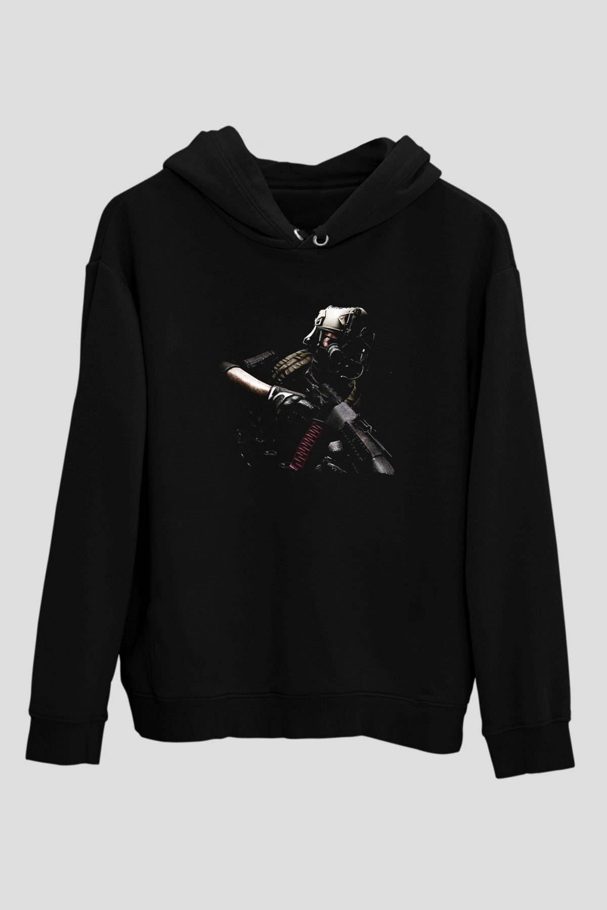 Escape From Tarkov Baskılı Unisex Siyah Kapüşonlu Sweatshirt
