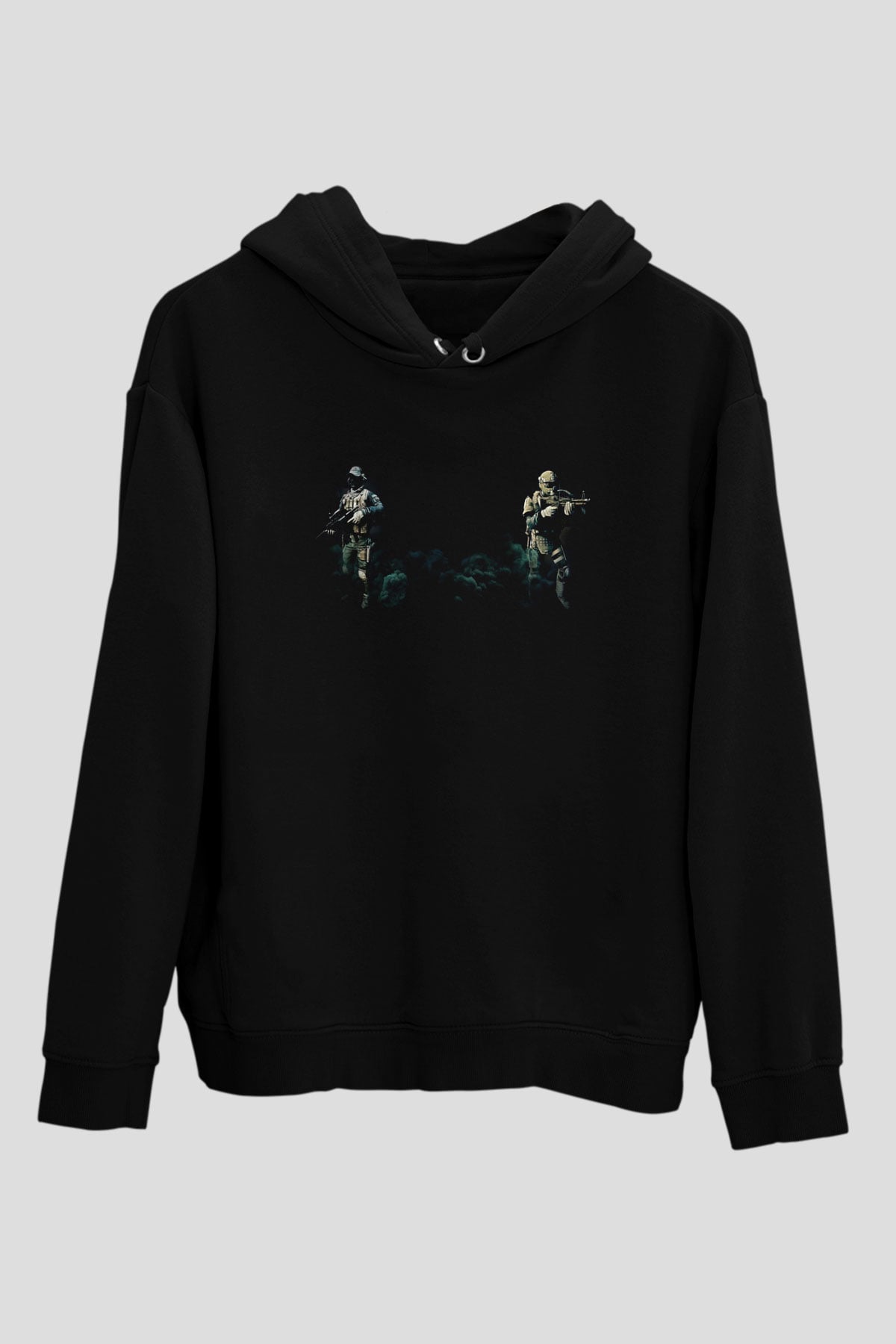 Escape From Tarkov Baskılı Unisex Siyah Kapüşonlu Sweatshirt