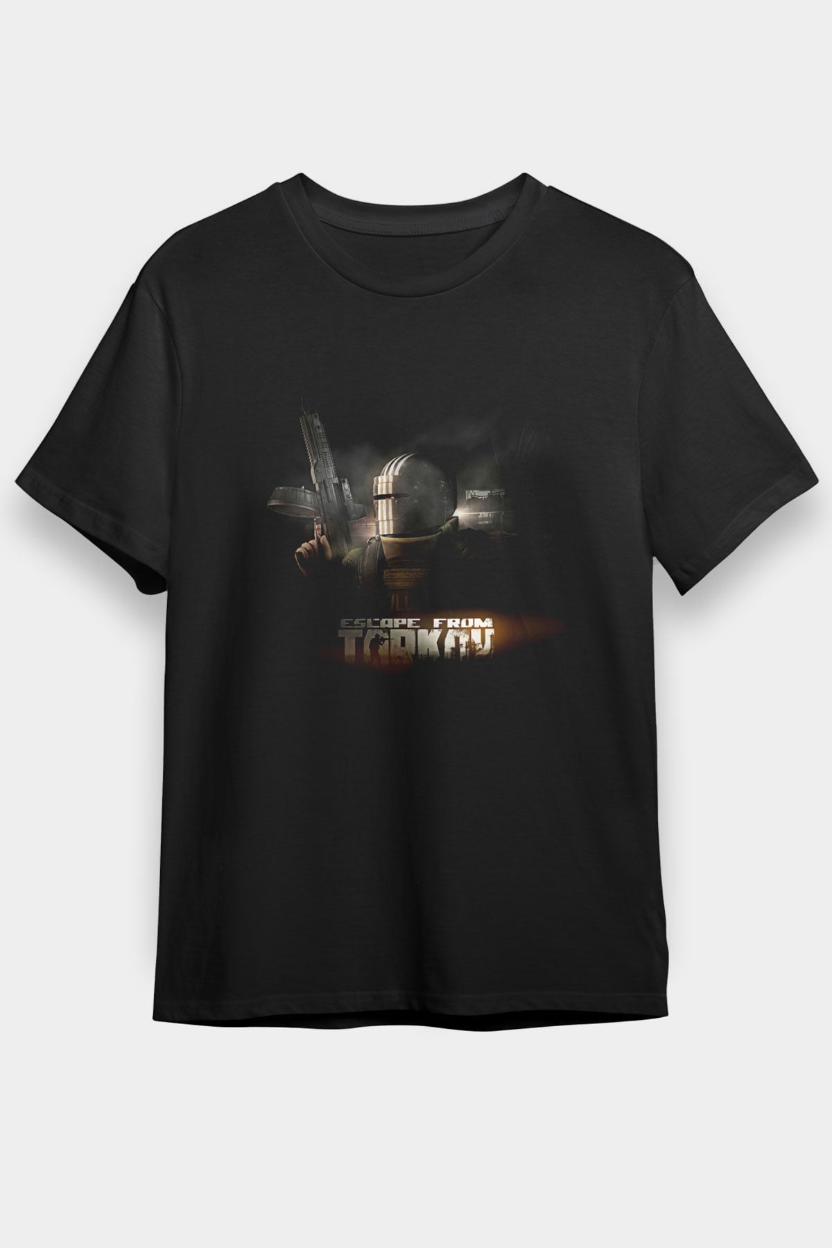 Escape From Tarkov Baskılı Unisex Siyah Tişört - Tshirt