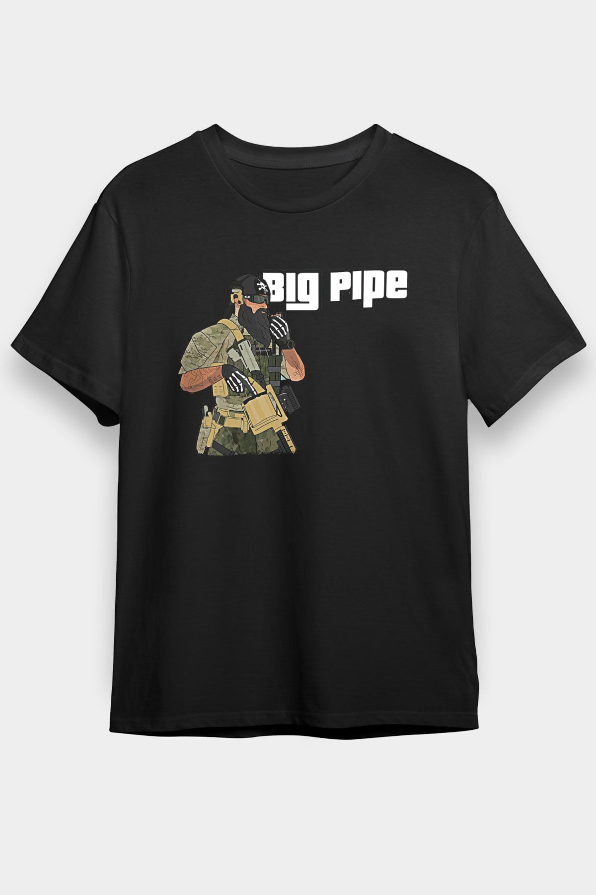 Escape From Tarkov Baskılı Unisex Siyah Tişört - Tshirt