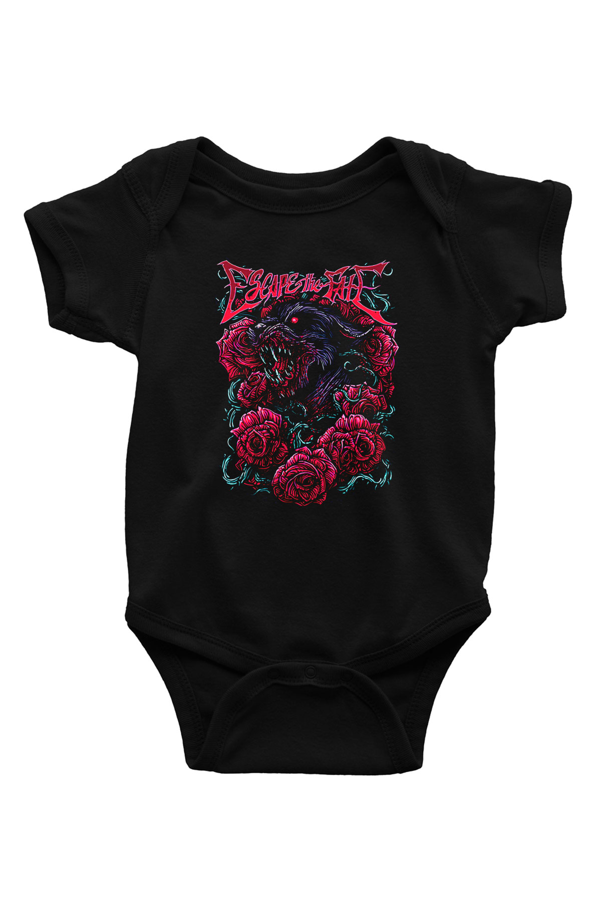 Escape the fate Baskılı Unisex Siyah Bebek Body - Zıbın