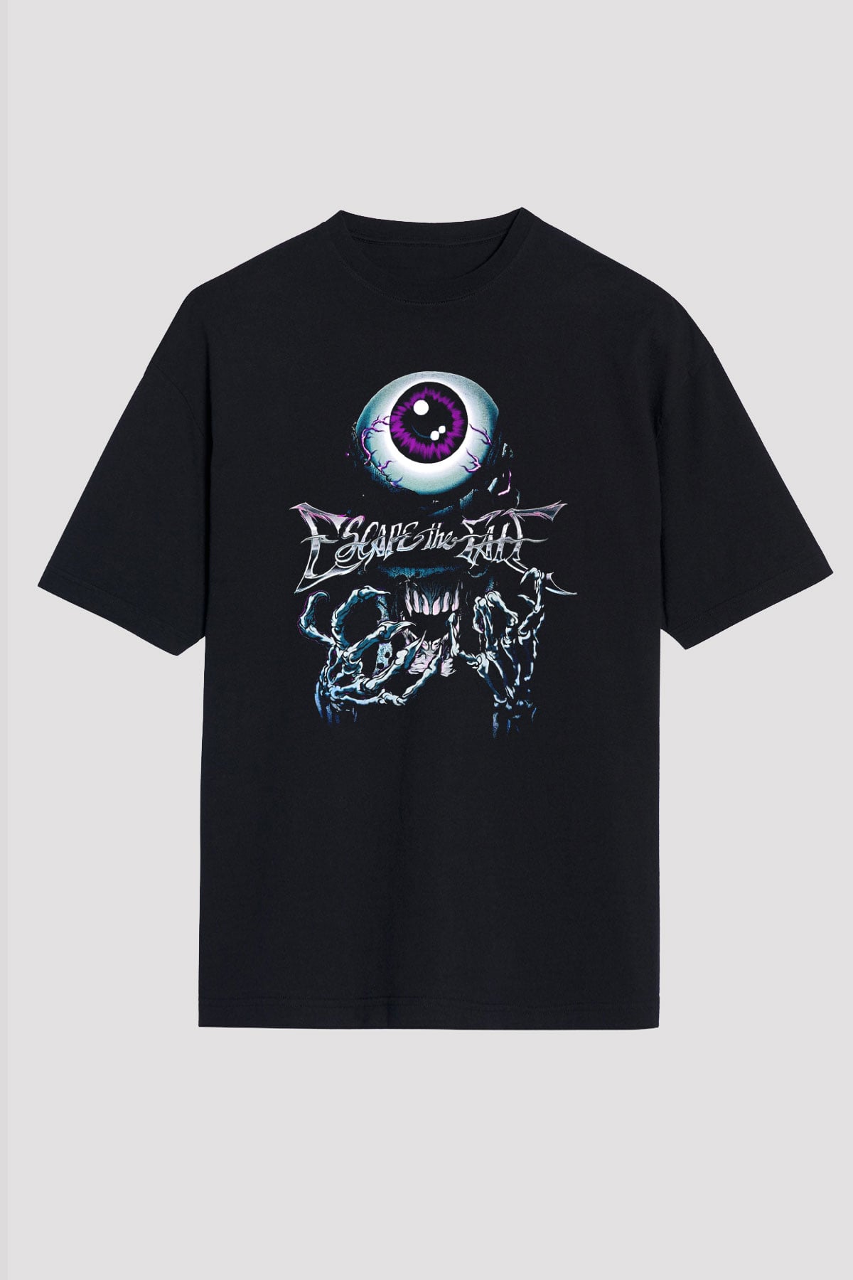 Escape the fate Baskılı Unisex Siyah Oversize Tişört - Tshirt