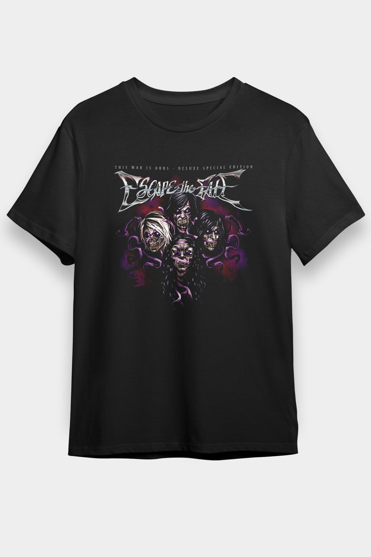Escape the fate Baskılı Unisex Siyah Tişört - Tshirt