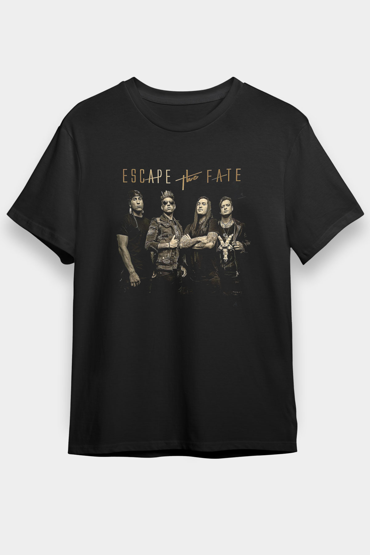 Escape the fate Baskılı Unisex Siyah Tişört - Tshirt