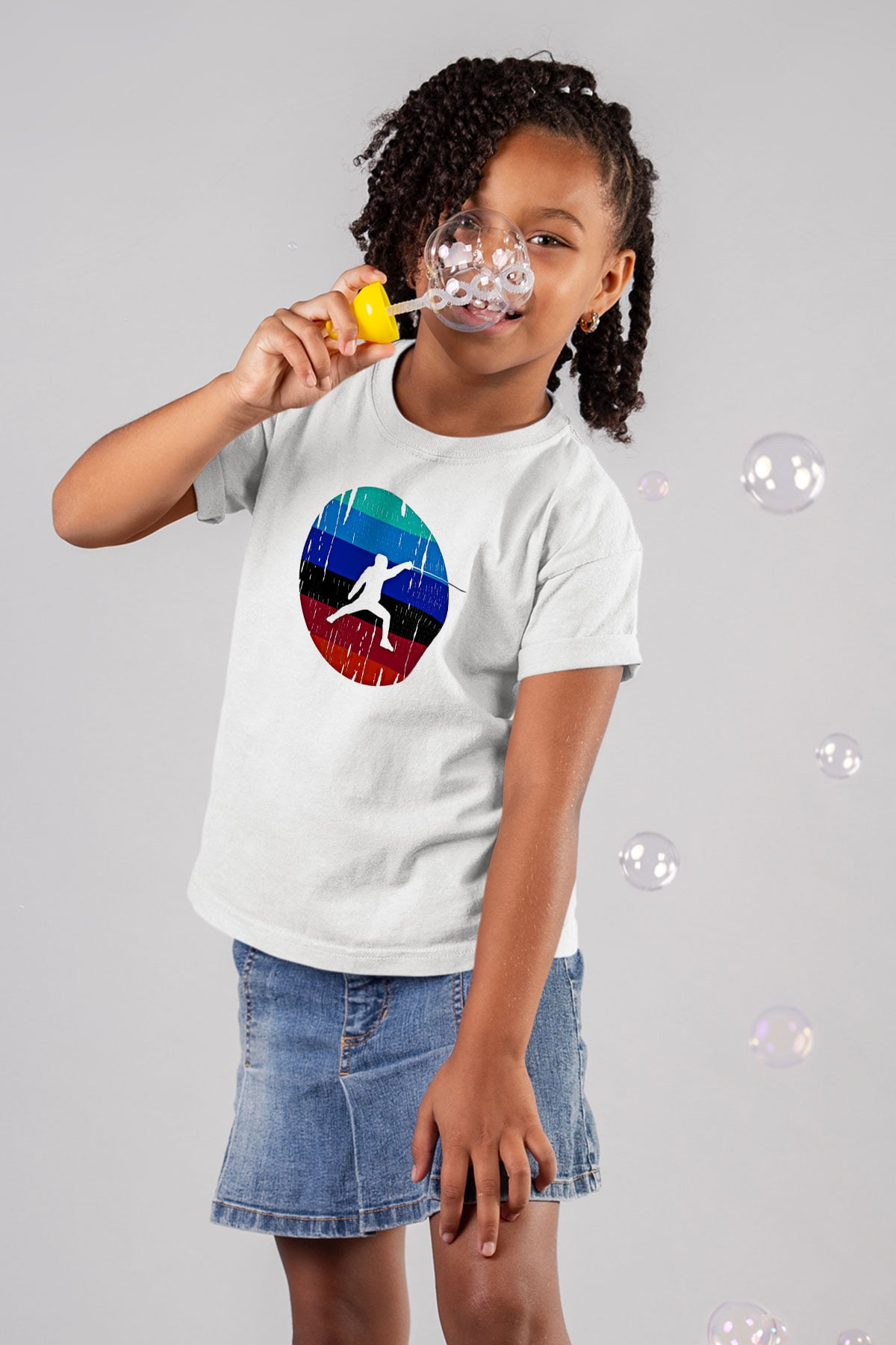 Eskrim Baskılı Unisex Beyaz Çocuk Tişört - Tshirt