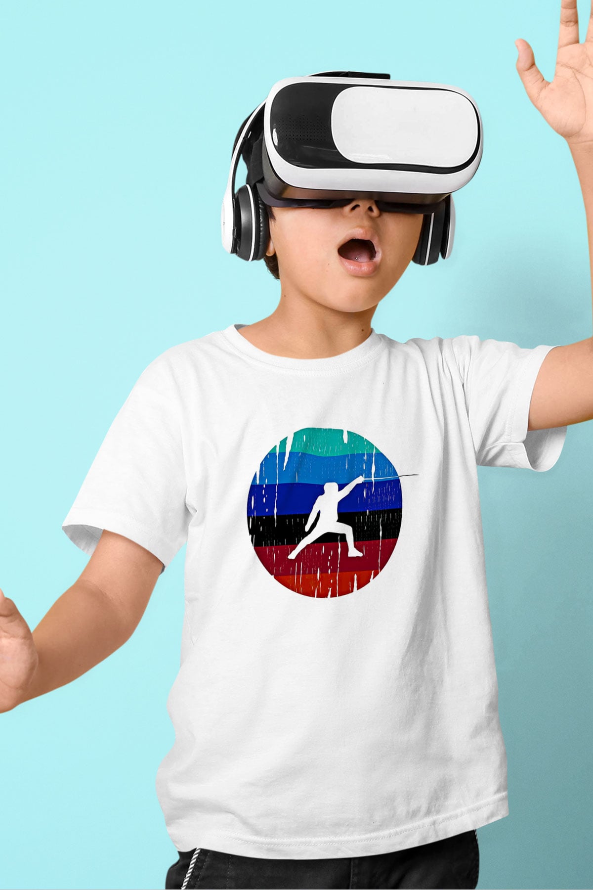 Eskrim Baskılı Unisex Beyaz Çocuk Tişört - Tshirt