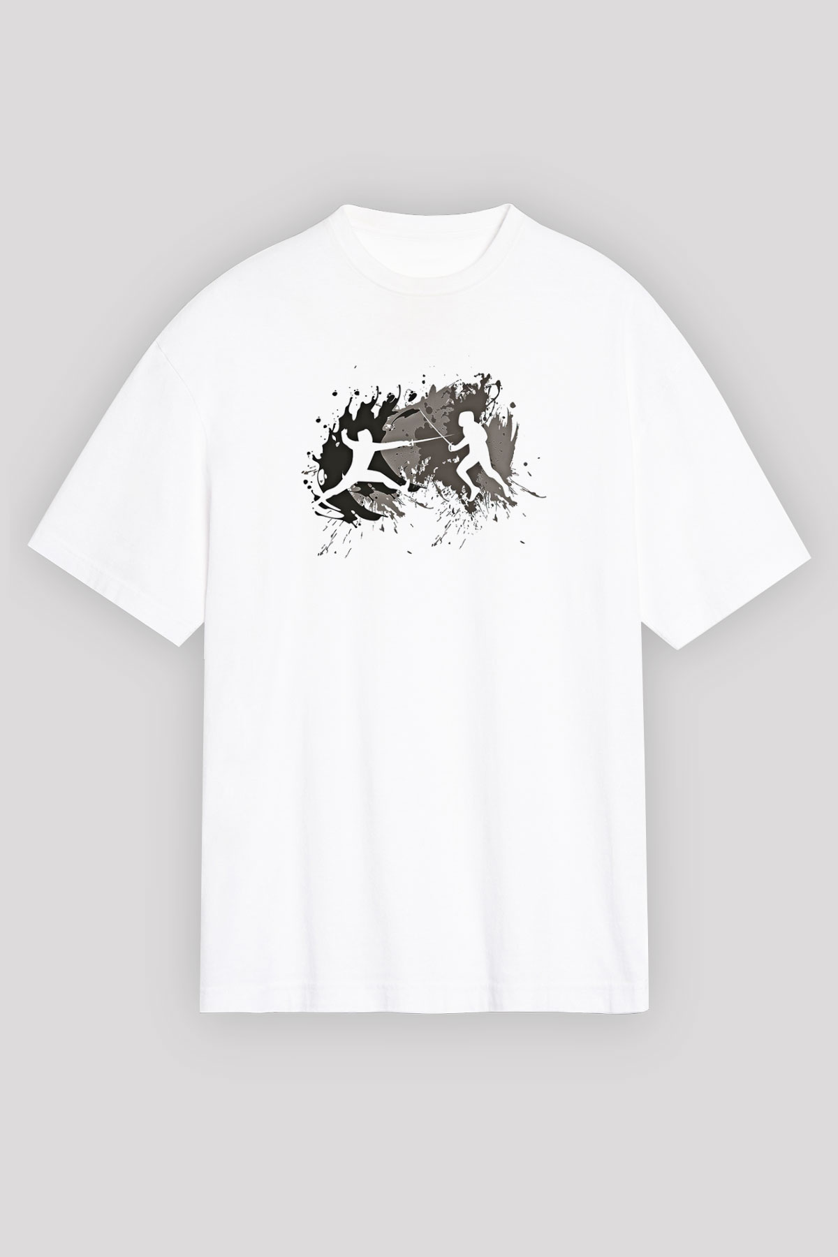 Eskrim Baskılı Unisex Beyaz Oversize Tişört - Tshirt