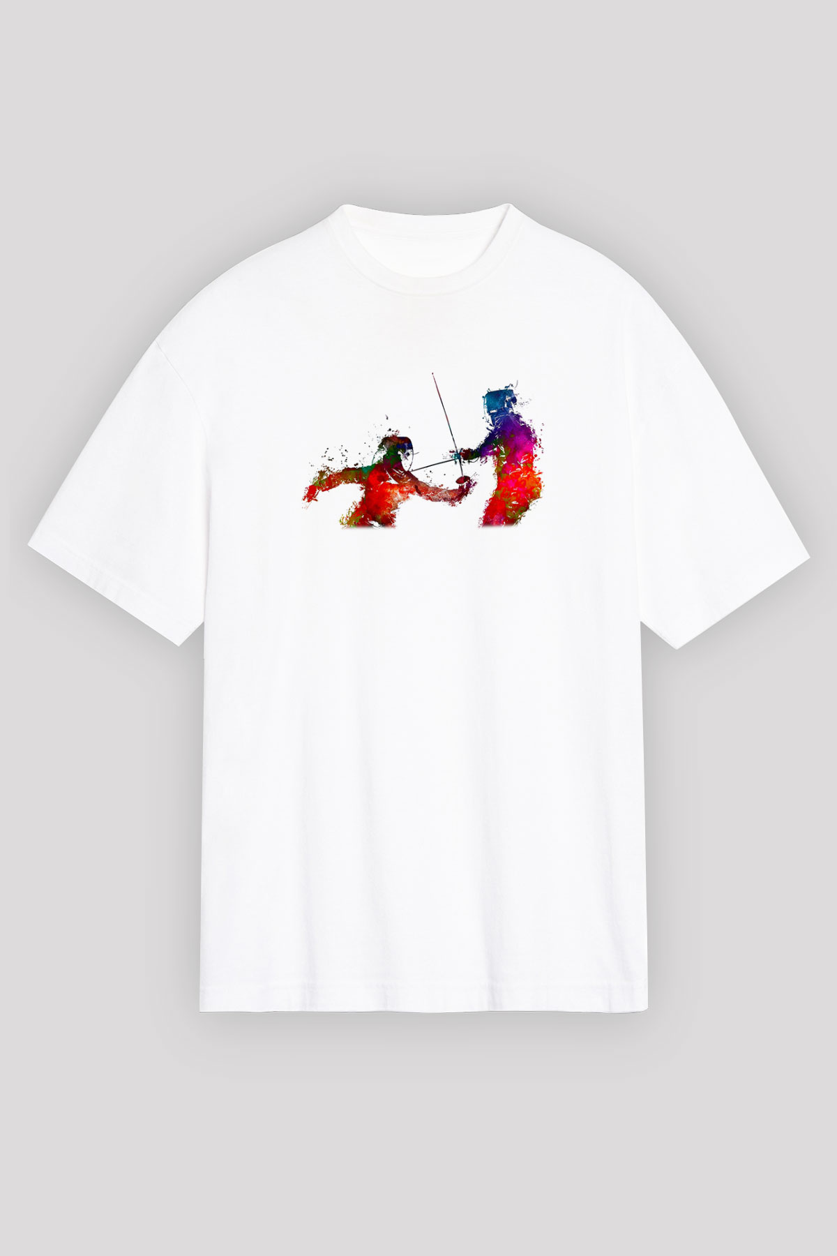 Eskrim Baskılı Unisex Beyaz Oversize Tişört - Tshirt
