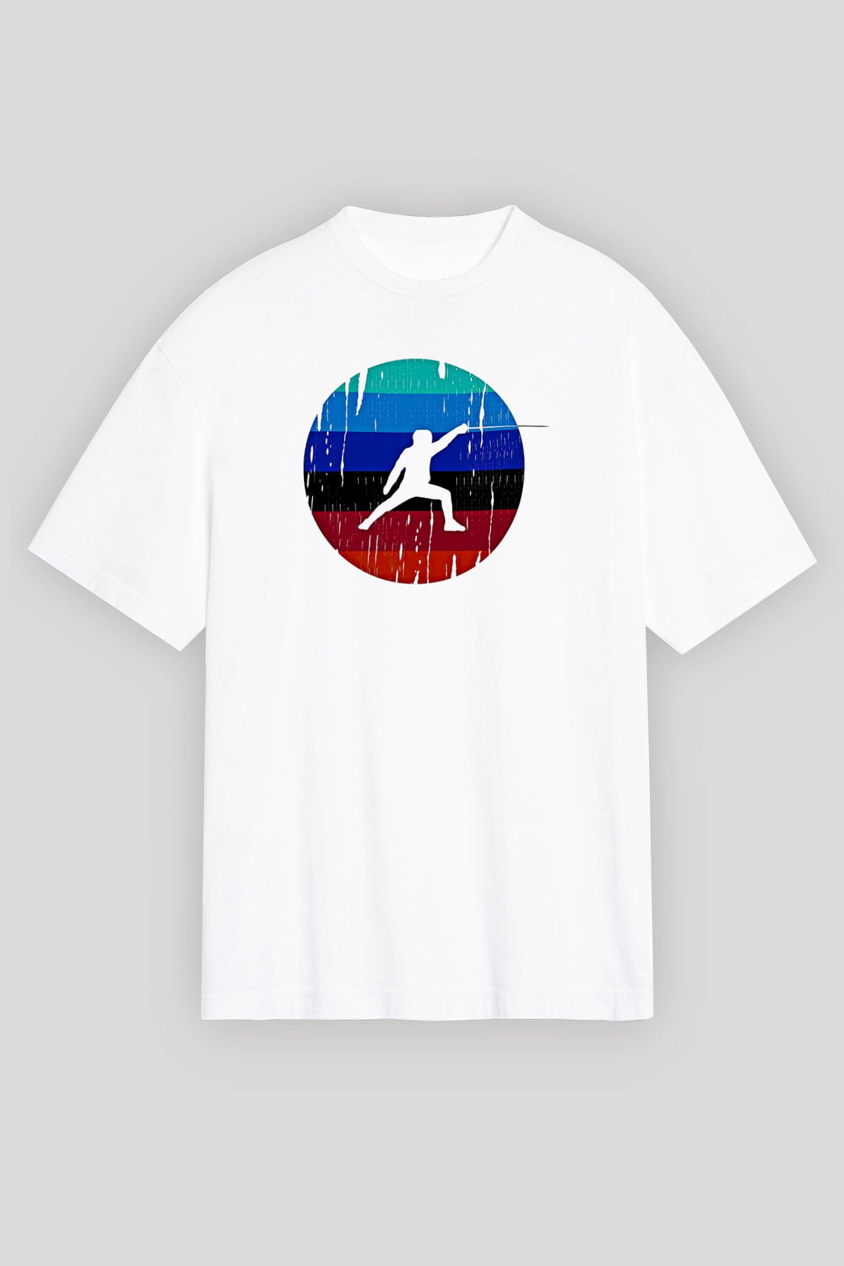 Eskrim Baskılı Unisex Beyaz Oversize Tişört - Tshirt