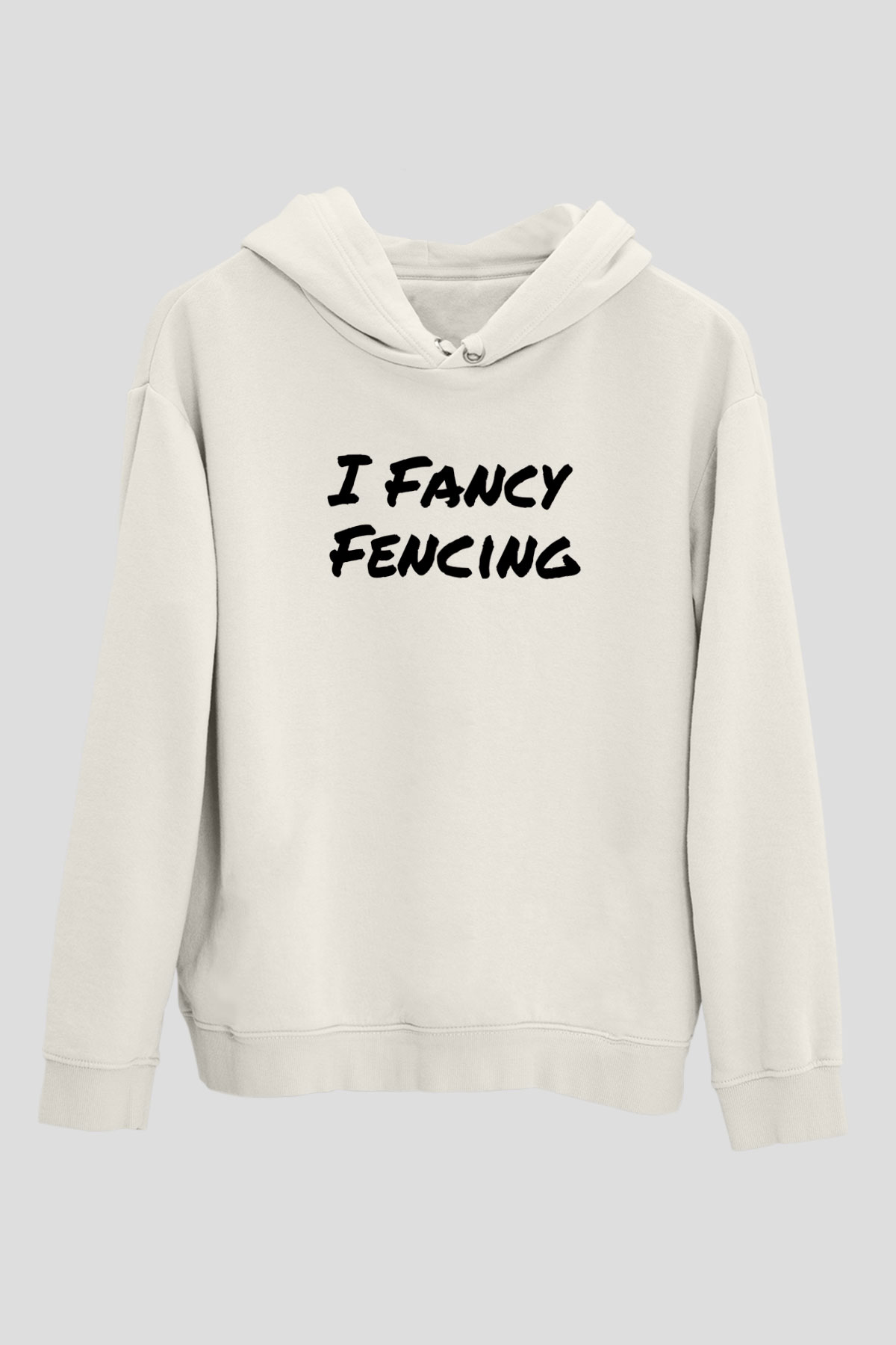 Eskrim Baskılı Unisex Ekru Hoodie