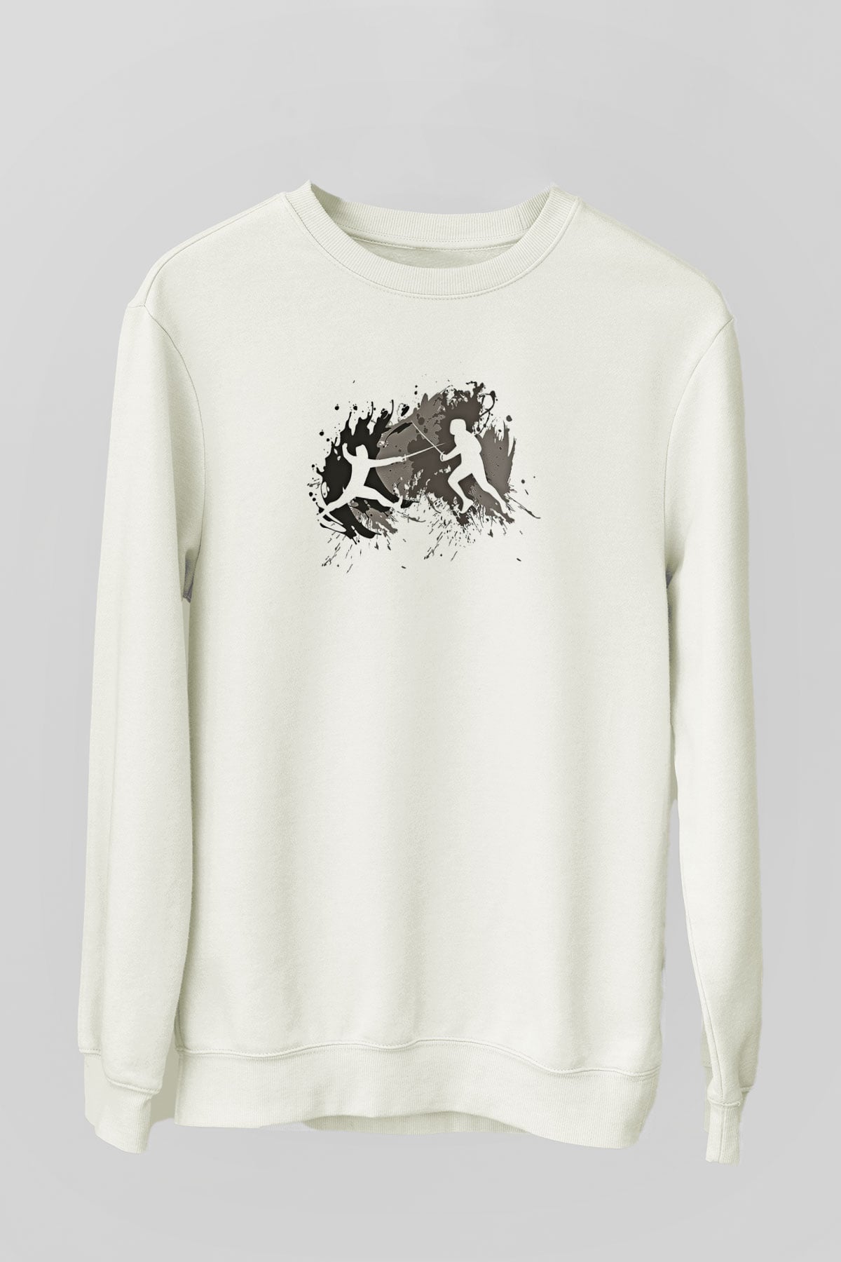 Eskrim Baskılı Unisex Ekru Sweatshirt