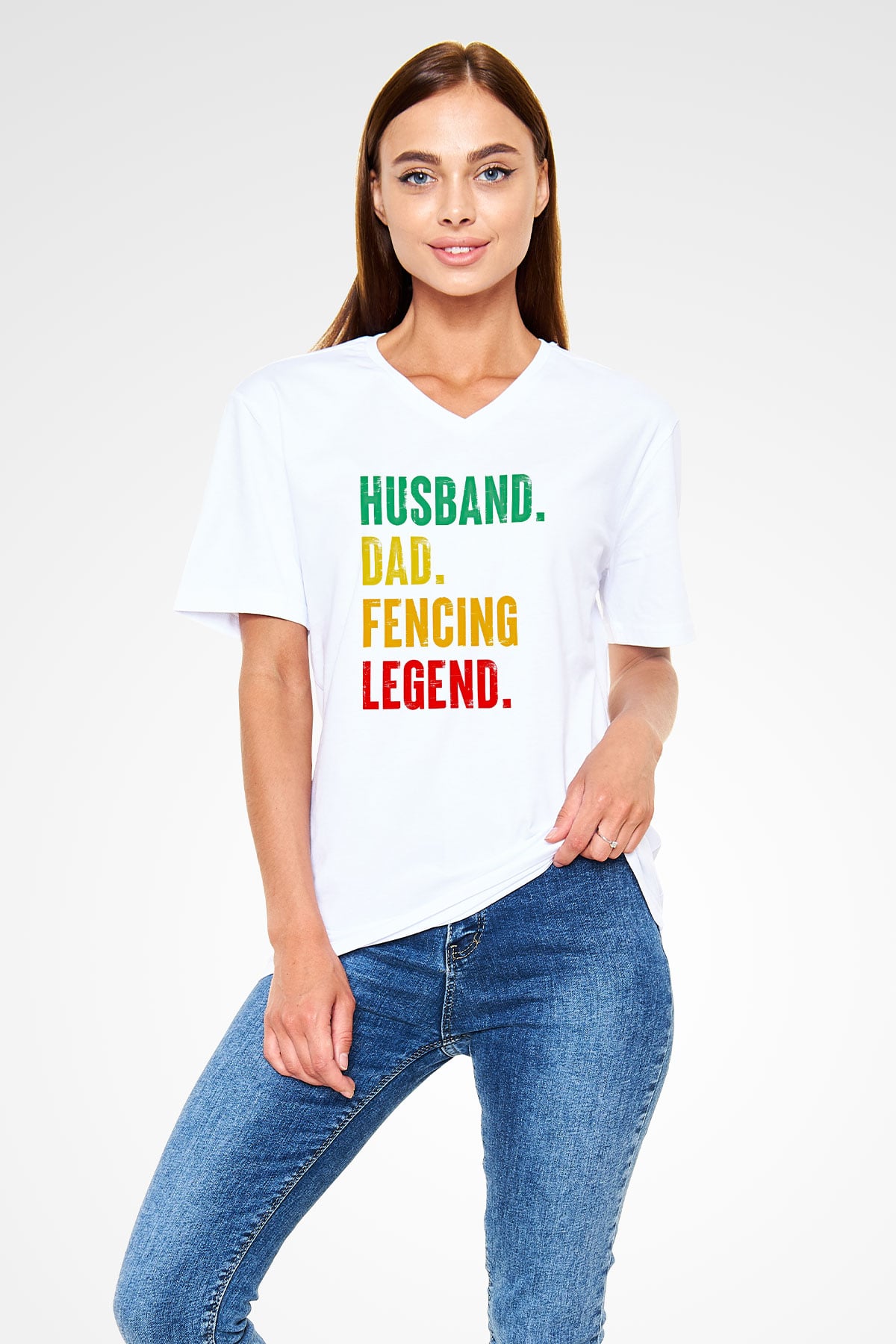 Eskrim Baskılı Unisex V Yaka Tişört - Tshirt
