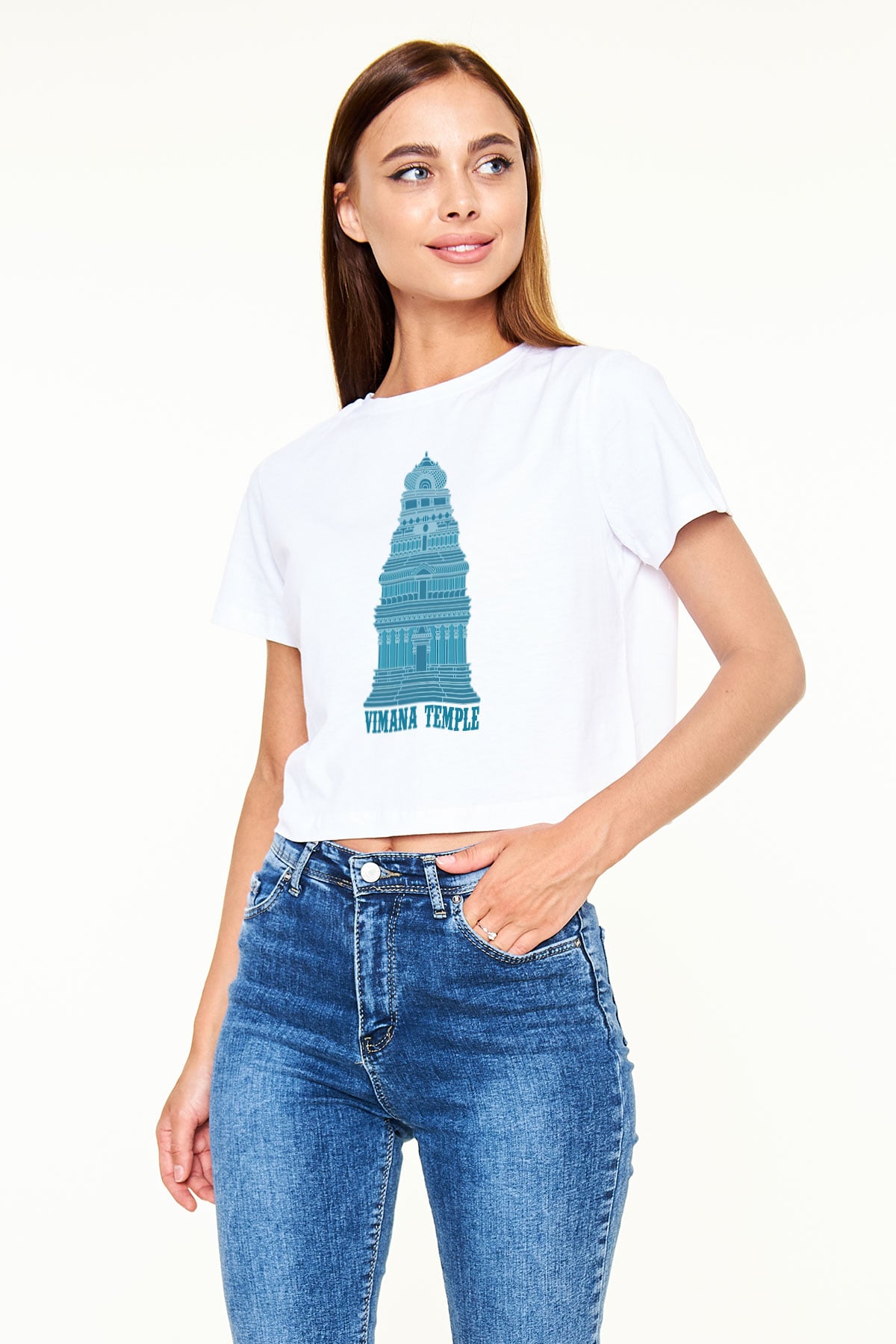 Etnolog Beyaz  Crop Top Tişört