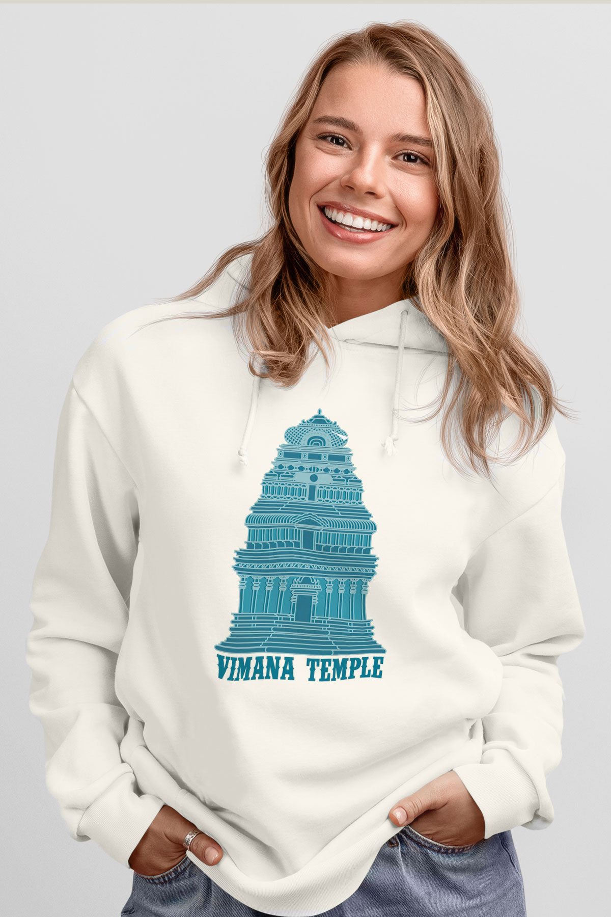 Etnolog Beyaz Unisex Kapüşonlu Sweatshirt
