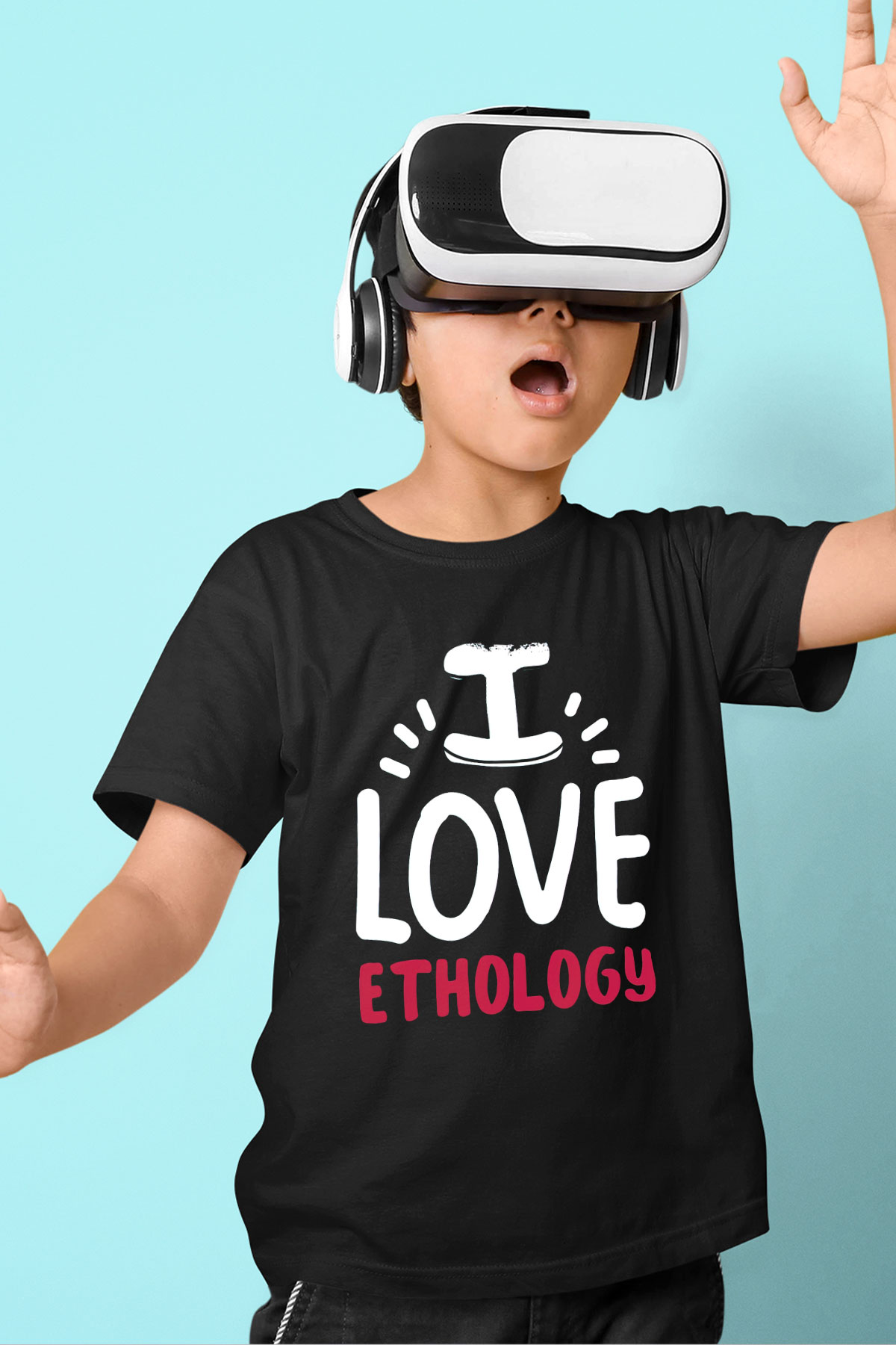 Etolojist Siyah Unisex Çocuk Tişört