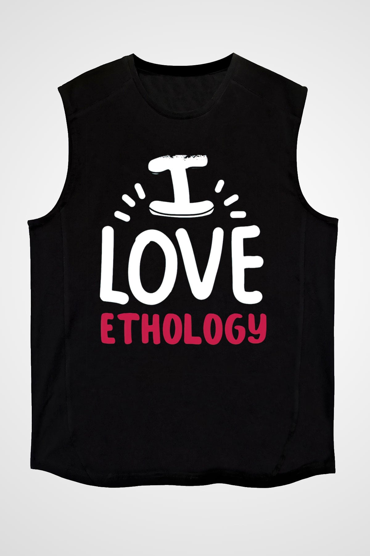 Etolojist Siyah Unisex Kolsuz Tişört