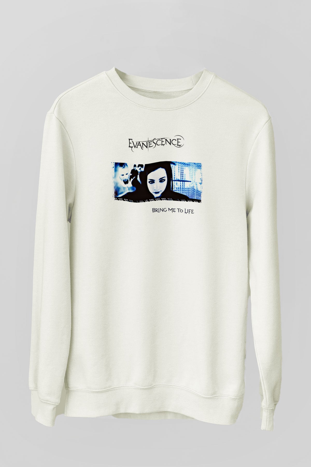 Evanescence Baskılı Unisex Beyaz Sweatshirt
