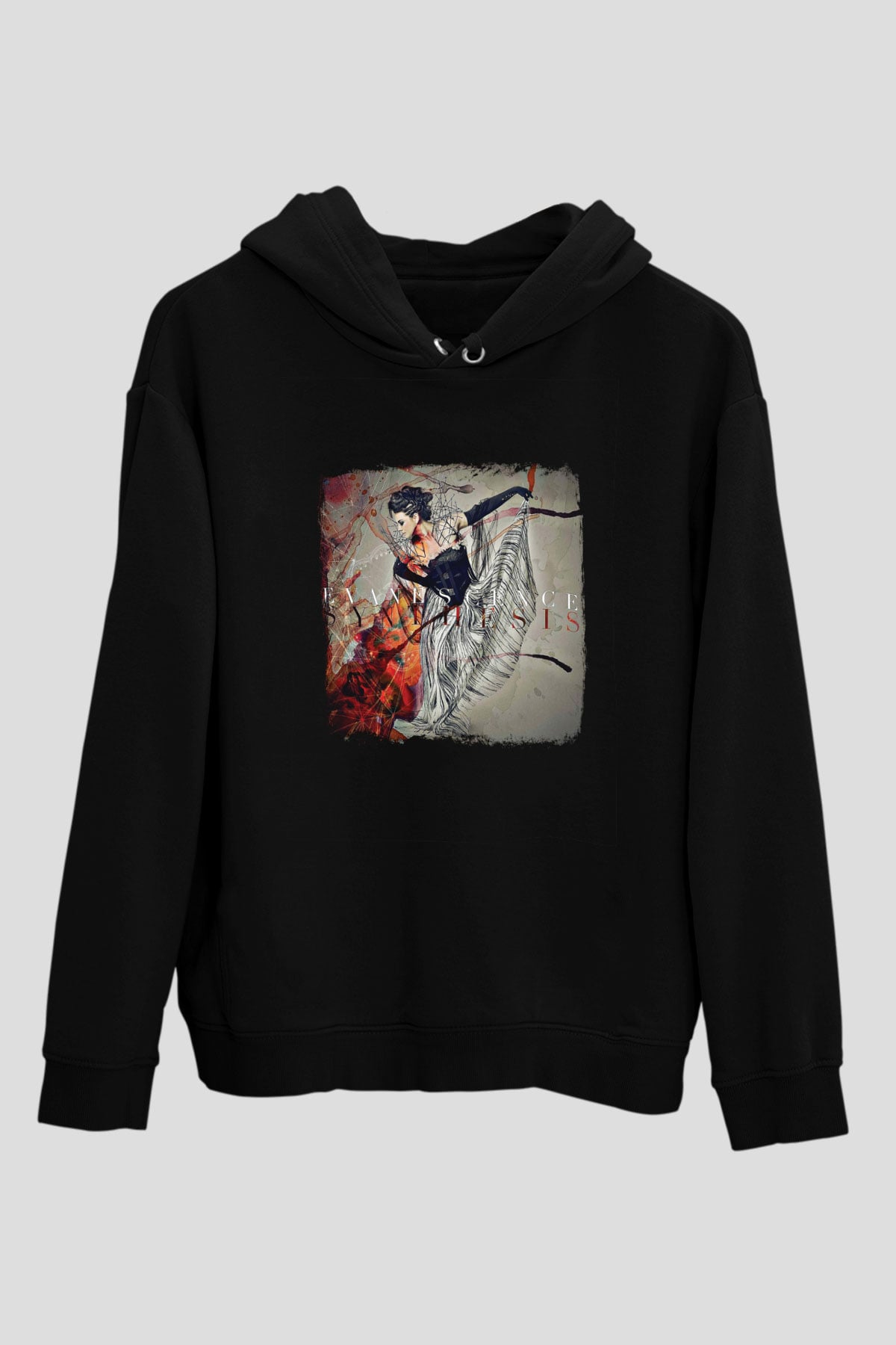Evanescence Baskılı Unisex Siyah Hoodie
