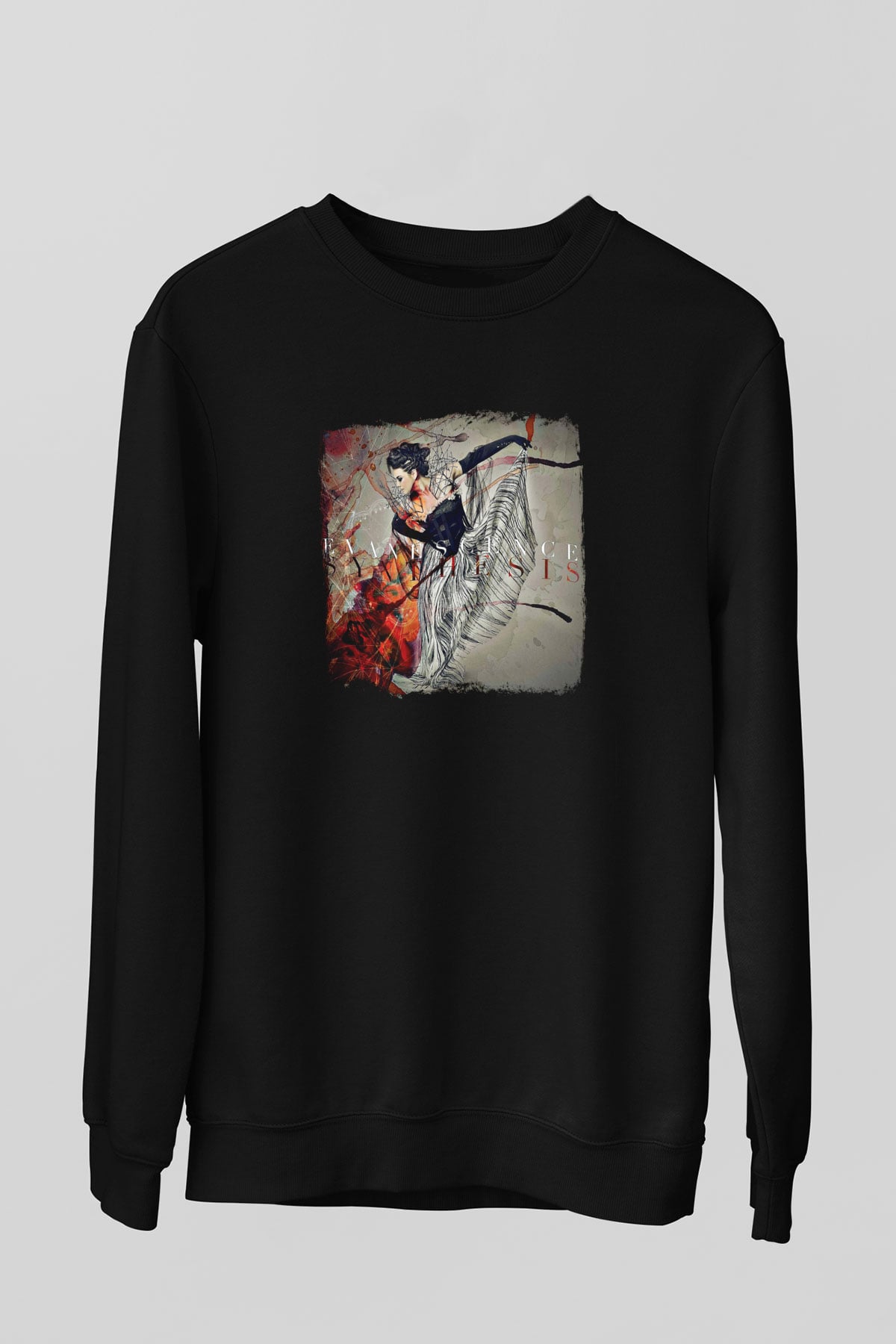 Evanescence Baskılı Unisex Siyah Sweatshirt
