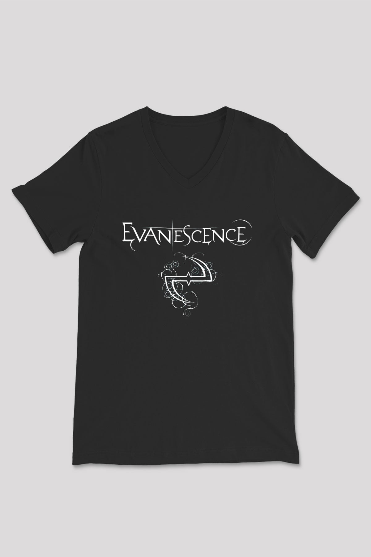 Evanescence Siyah Unisex V Yaka Tişört T-Shirt