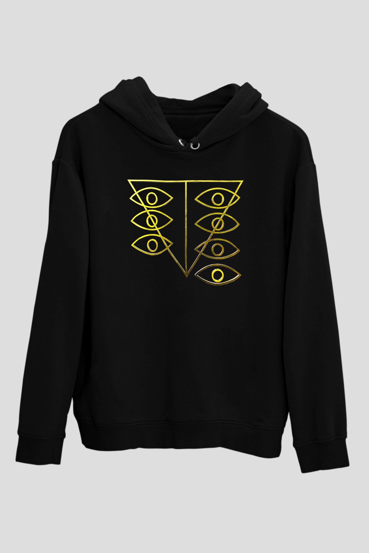 Evangelion Baskılı Unisex Siyah Hoodie