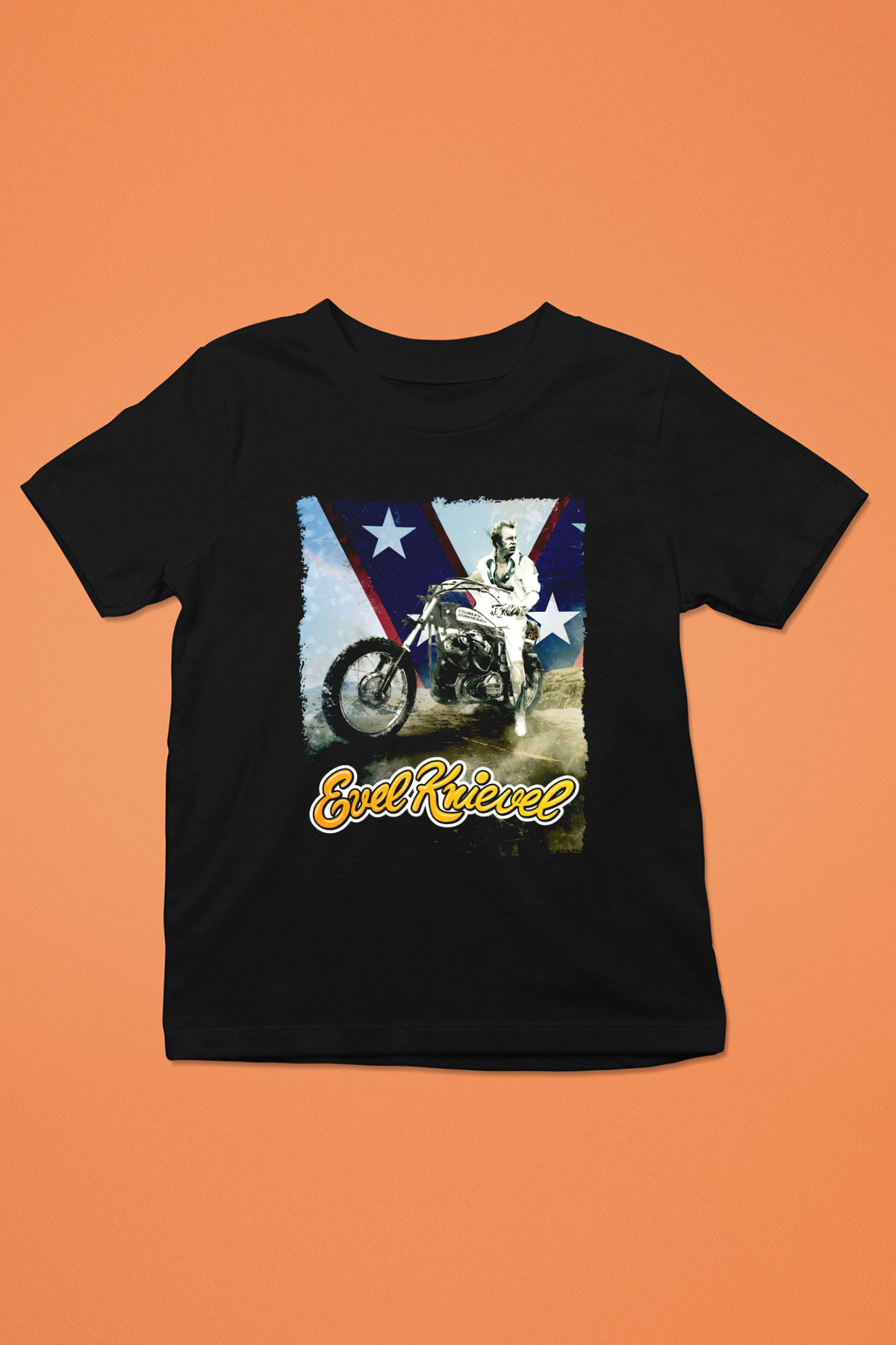 Evel Knievel Siyah Unisex  Çocuk Tişört