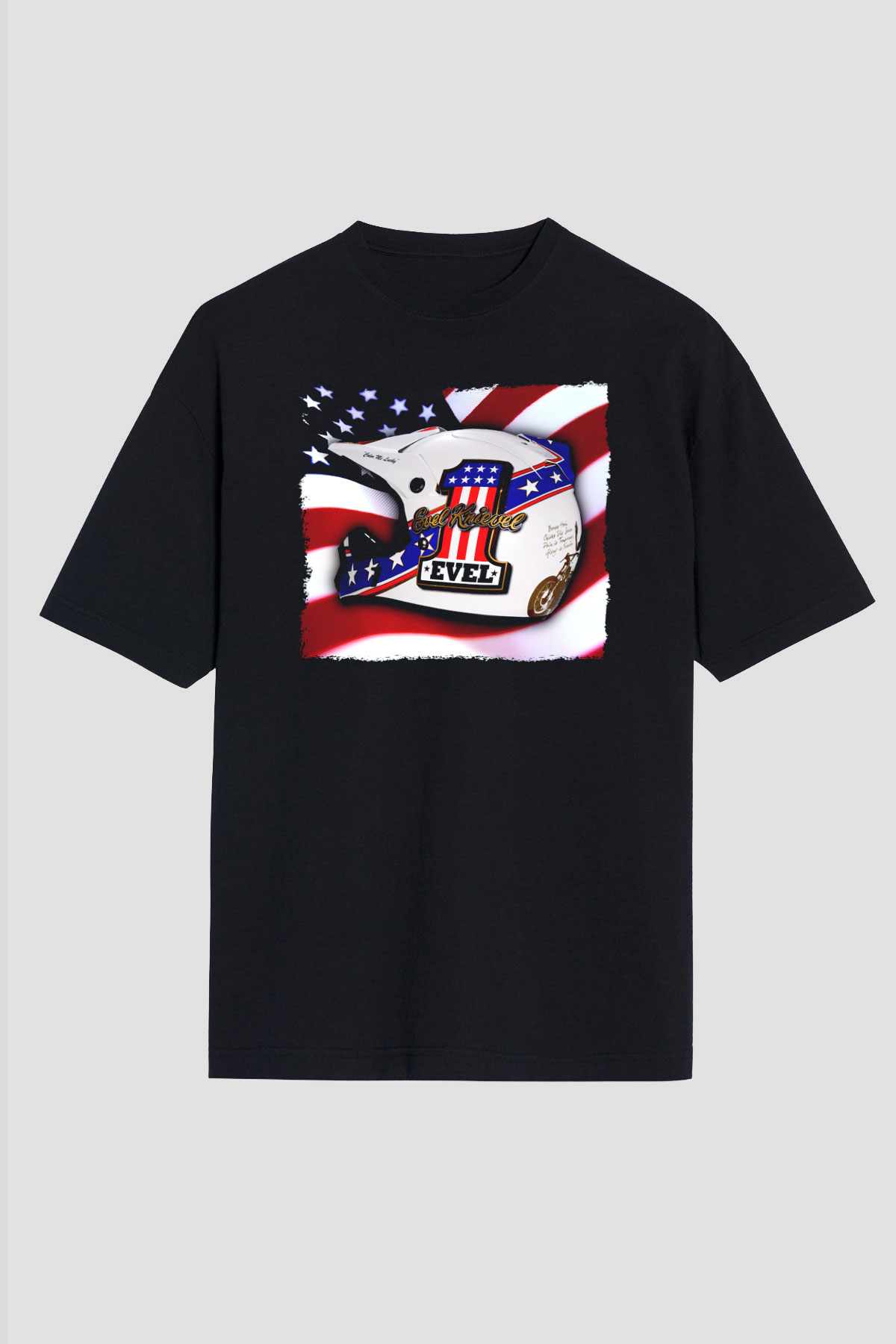 Evel Knievel Siyah Unisex Tişört