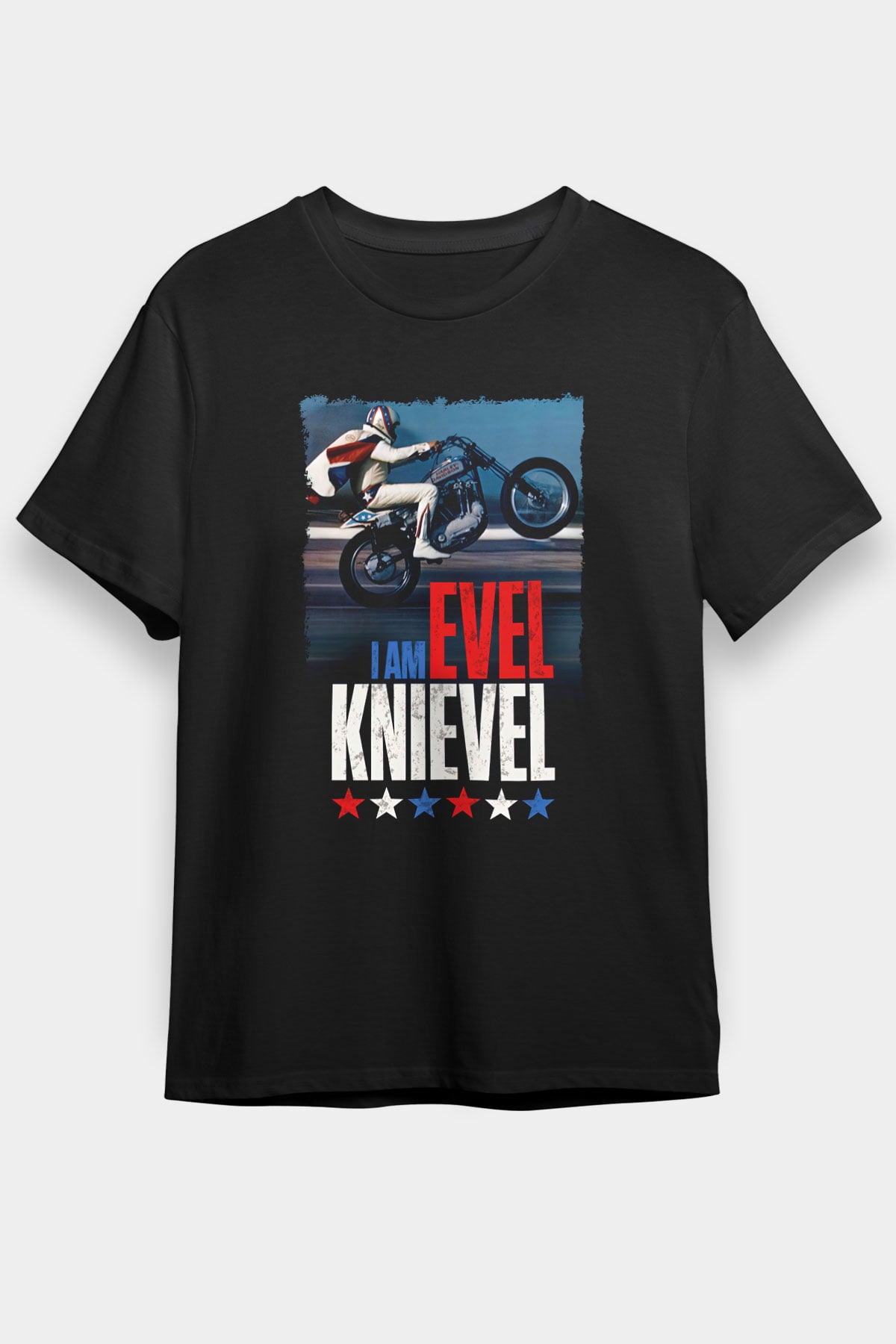 Evel Knievel Siyah Unisex Tişört