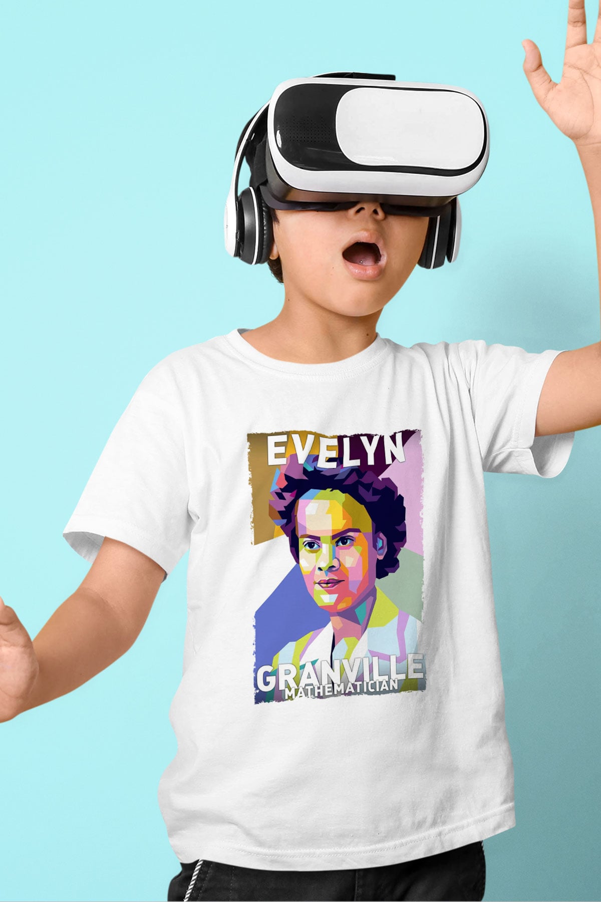 Evelyn Granville Baskılı Unisex Beyaz Çocuk Tişörtü - Tshirt