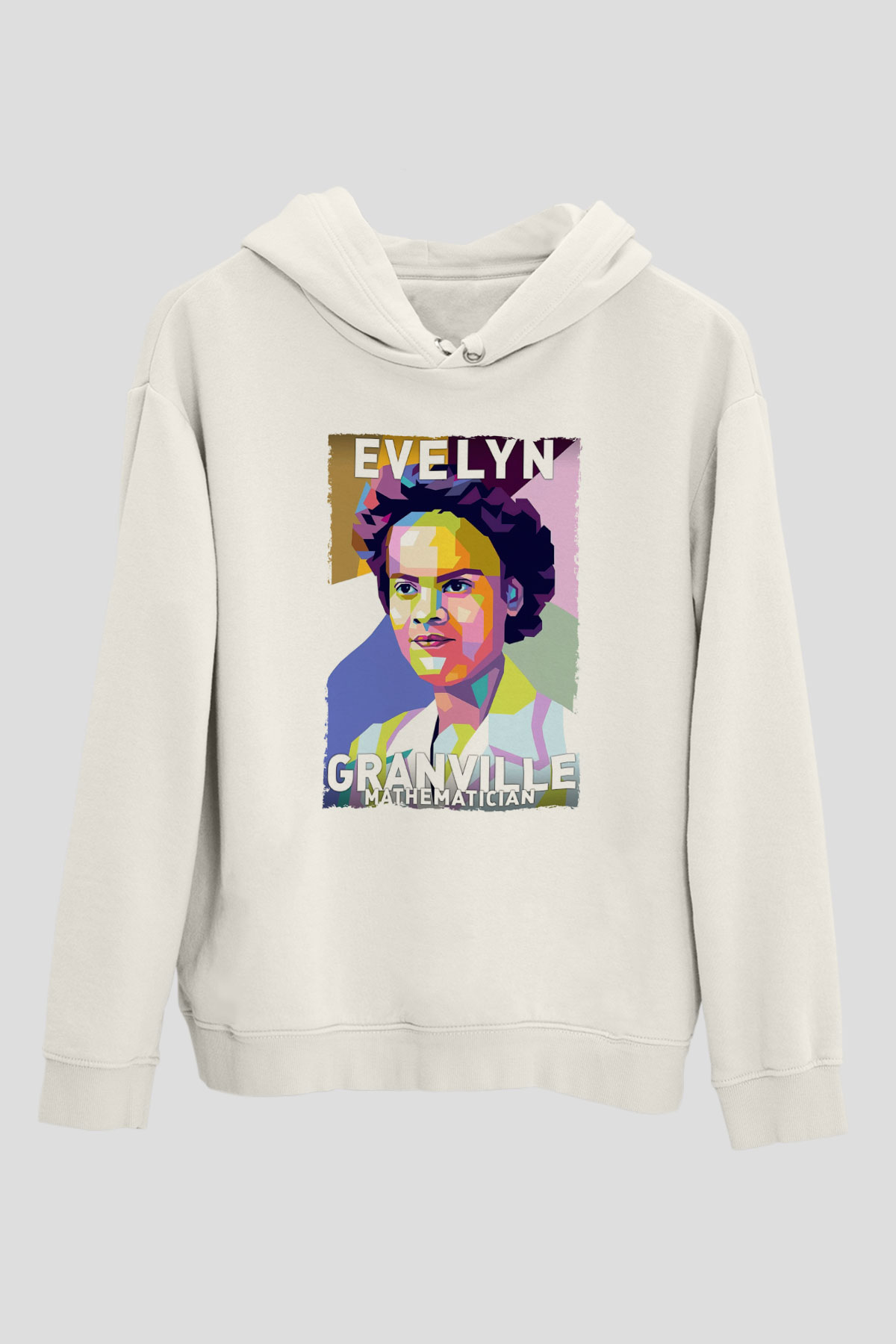Evelyn Granville Baskılı Unisex Ekru Hoodie