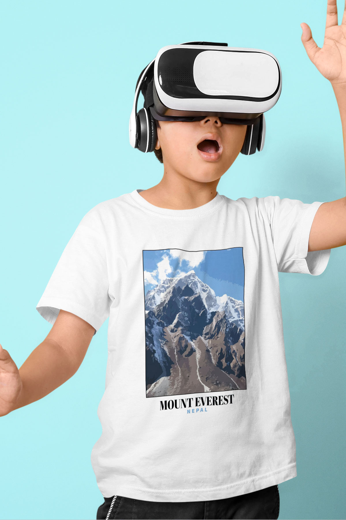 Everest Beyaz Unisex Çocuk Tişört