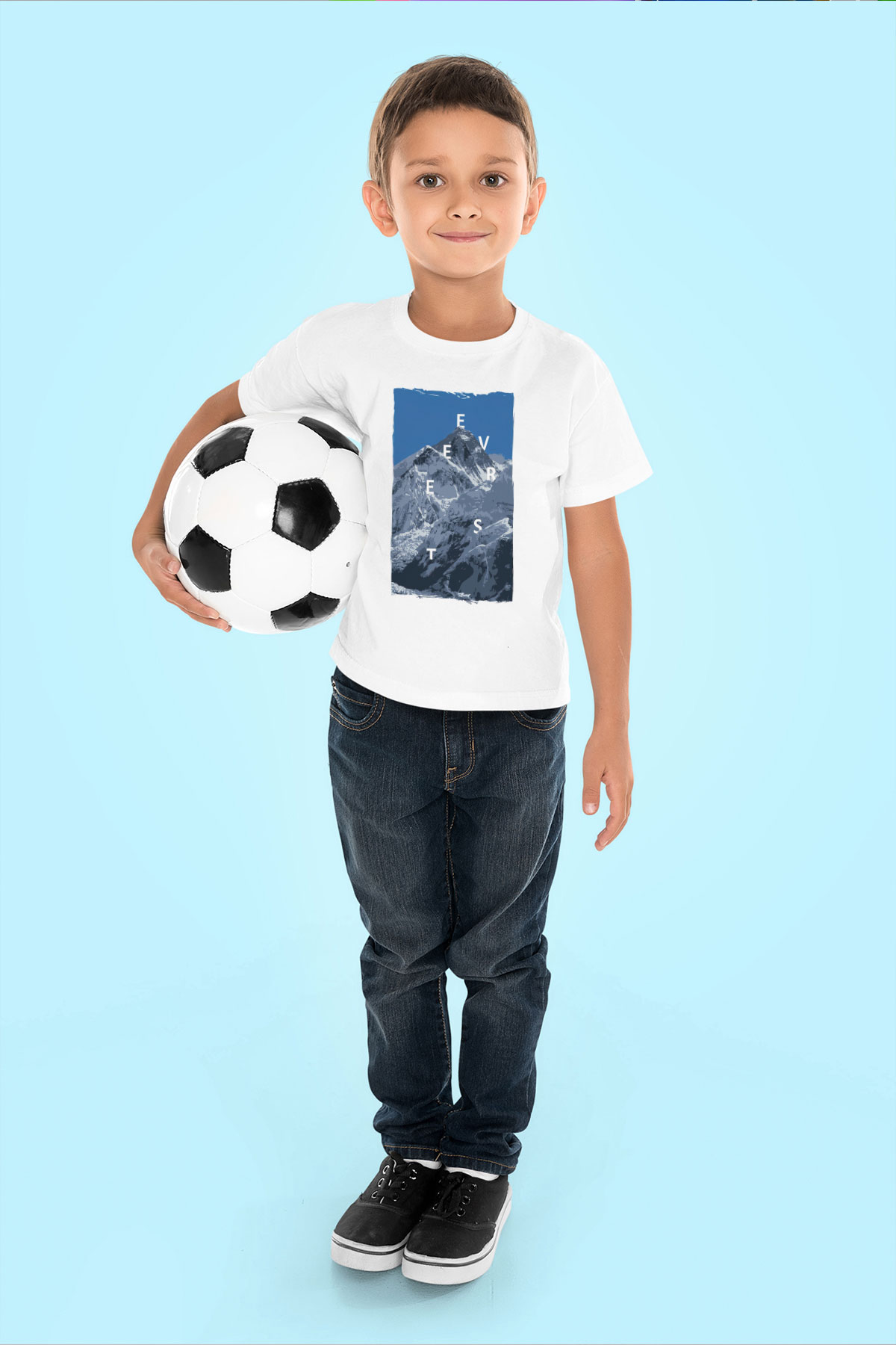 Everest Beyaz Unisex Çocuk Tişört