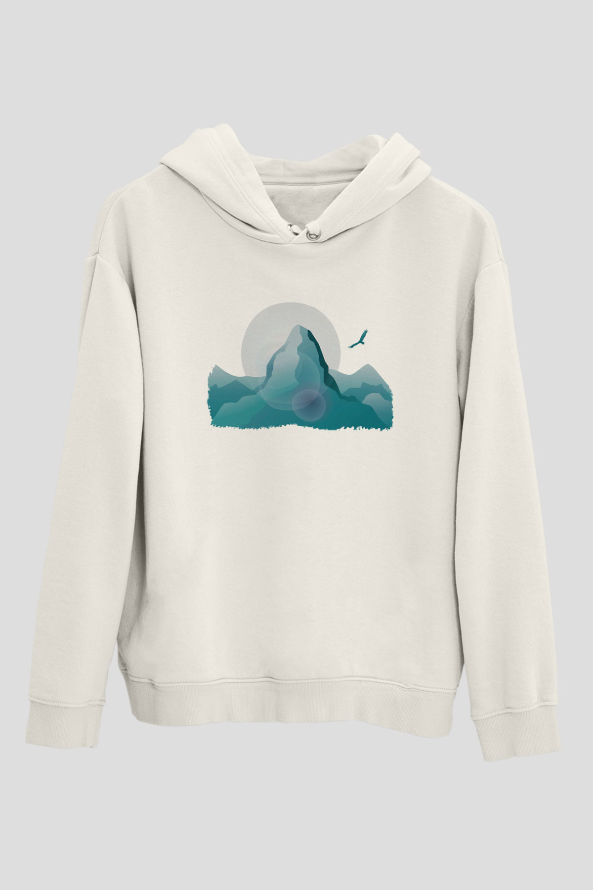 Everest Beyaz Unisex Kapşonlu Sweatshirt
