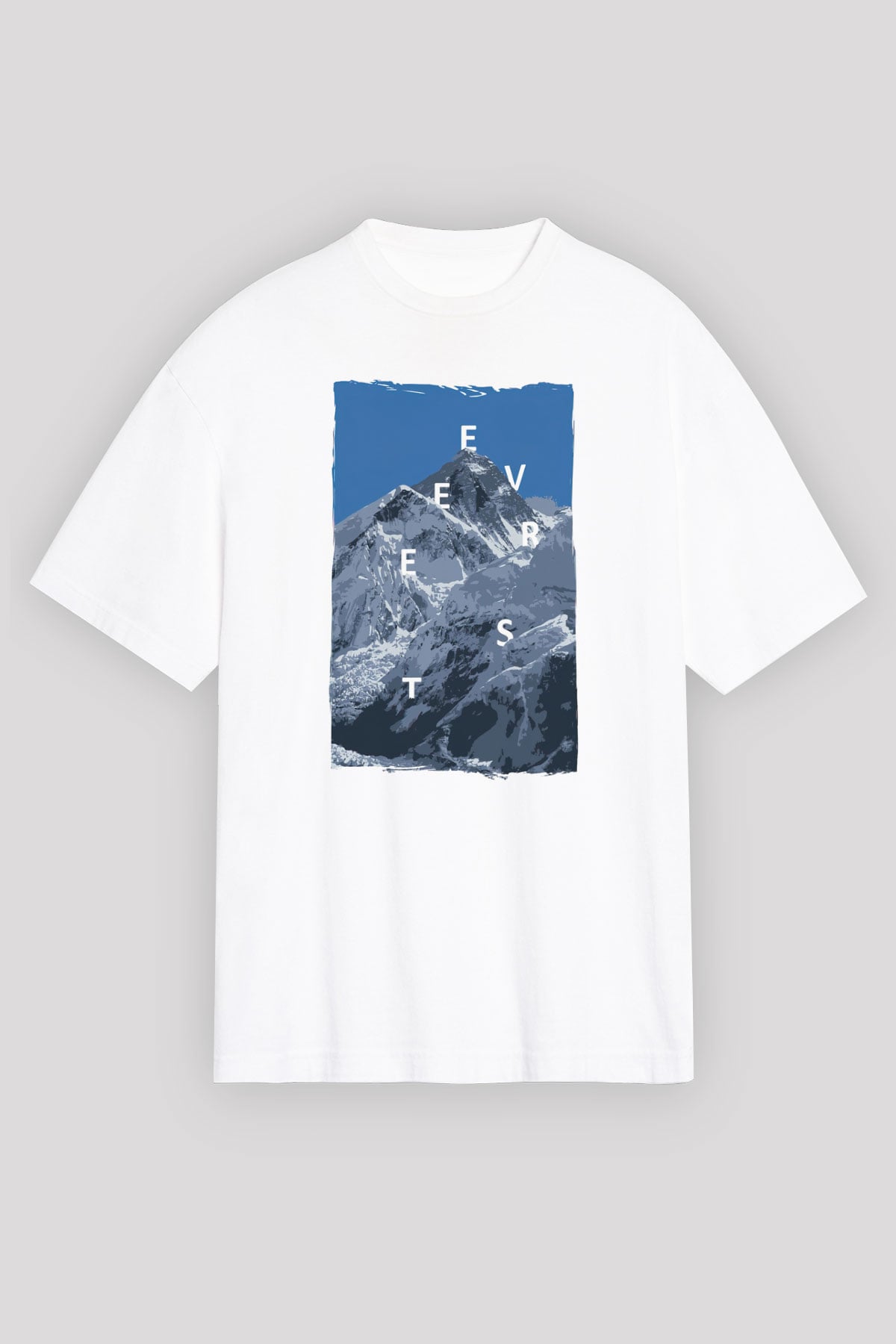 Everest Beyaz Unisex Tişört T-Shirt - TişörtFabrikası