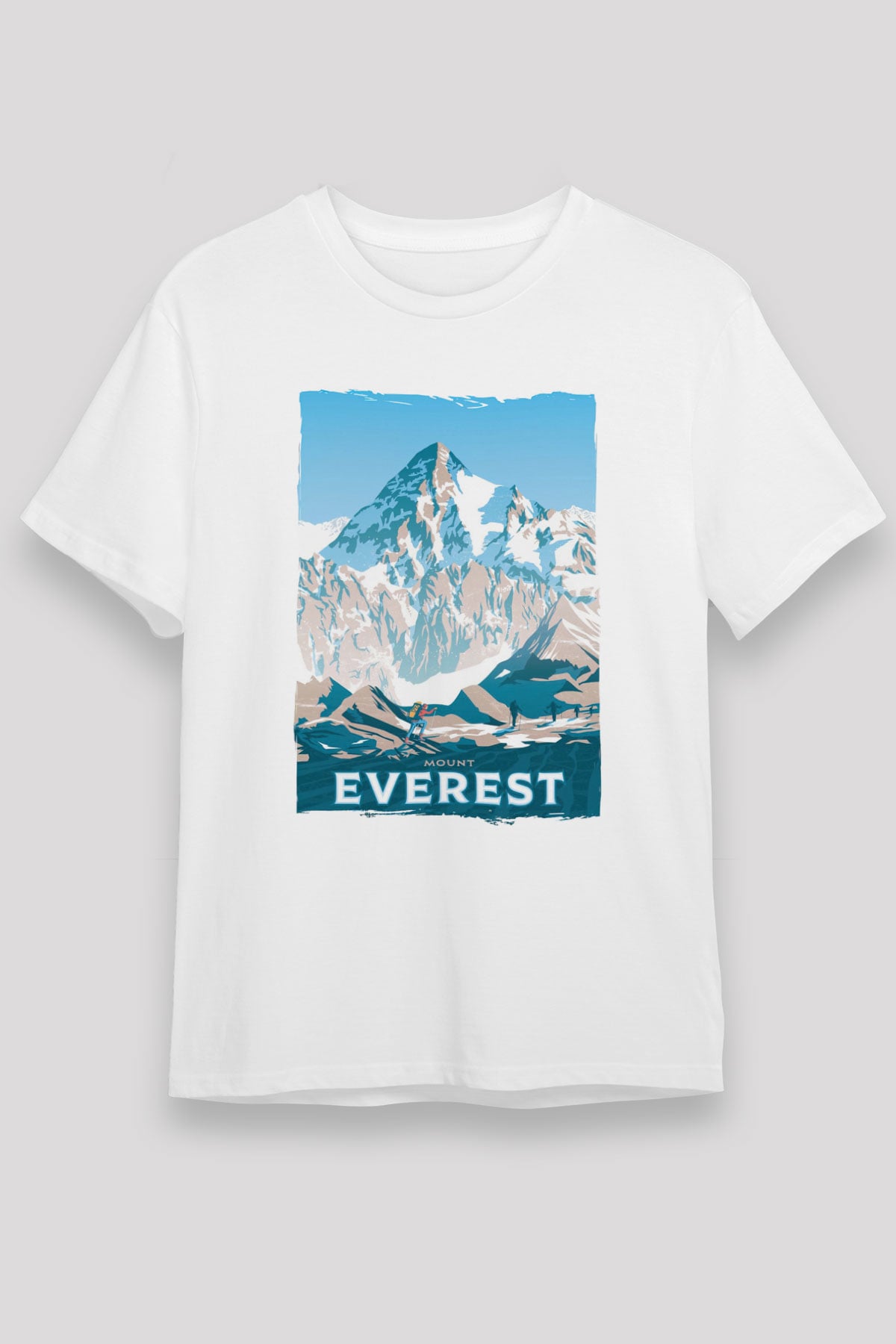 Everest Beyaz Unisex Tişört T-Shirt - TişörtFabrikası