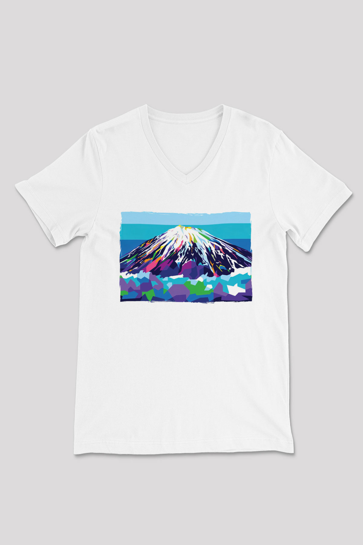 Everest Beyaz Unisex V Yaka Tişört