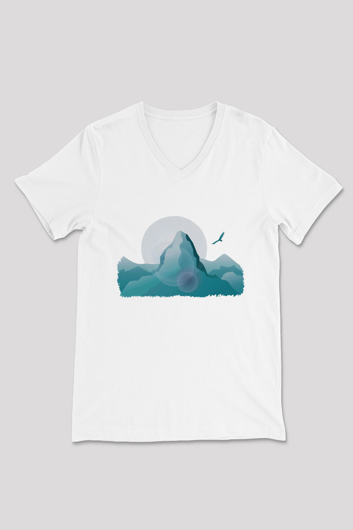 Everest Beyaz Unisex V Yaka Tişört T-Shirt