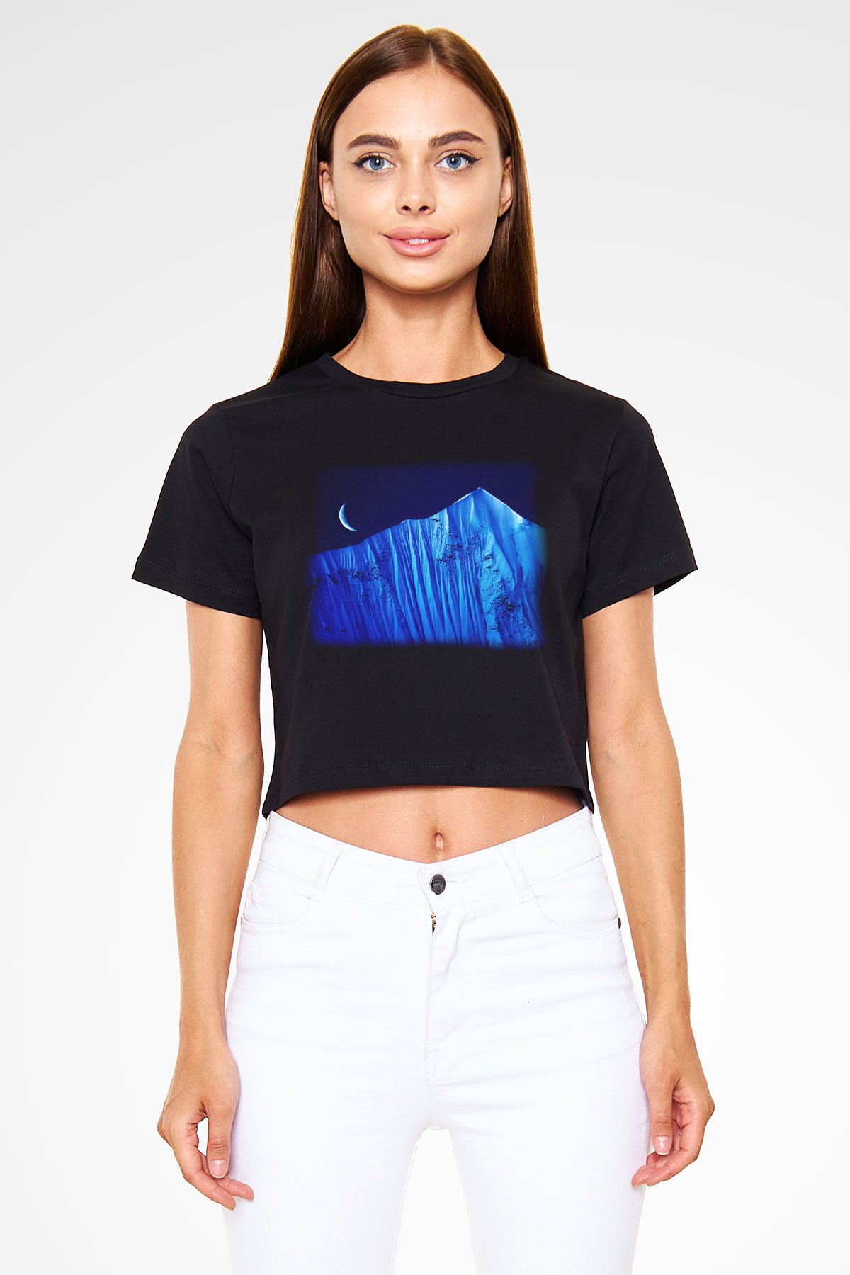 Everest Siyah Crop Top Tişört